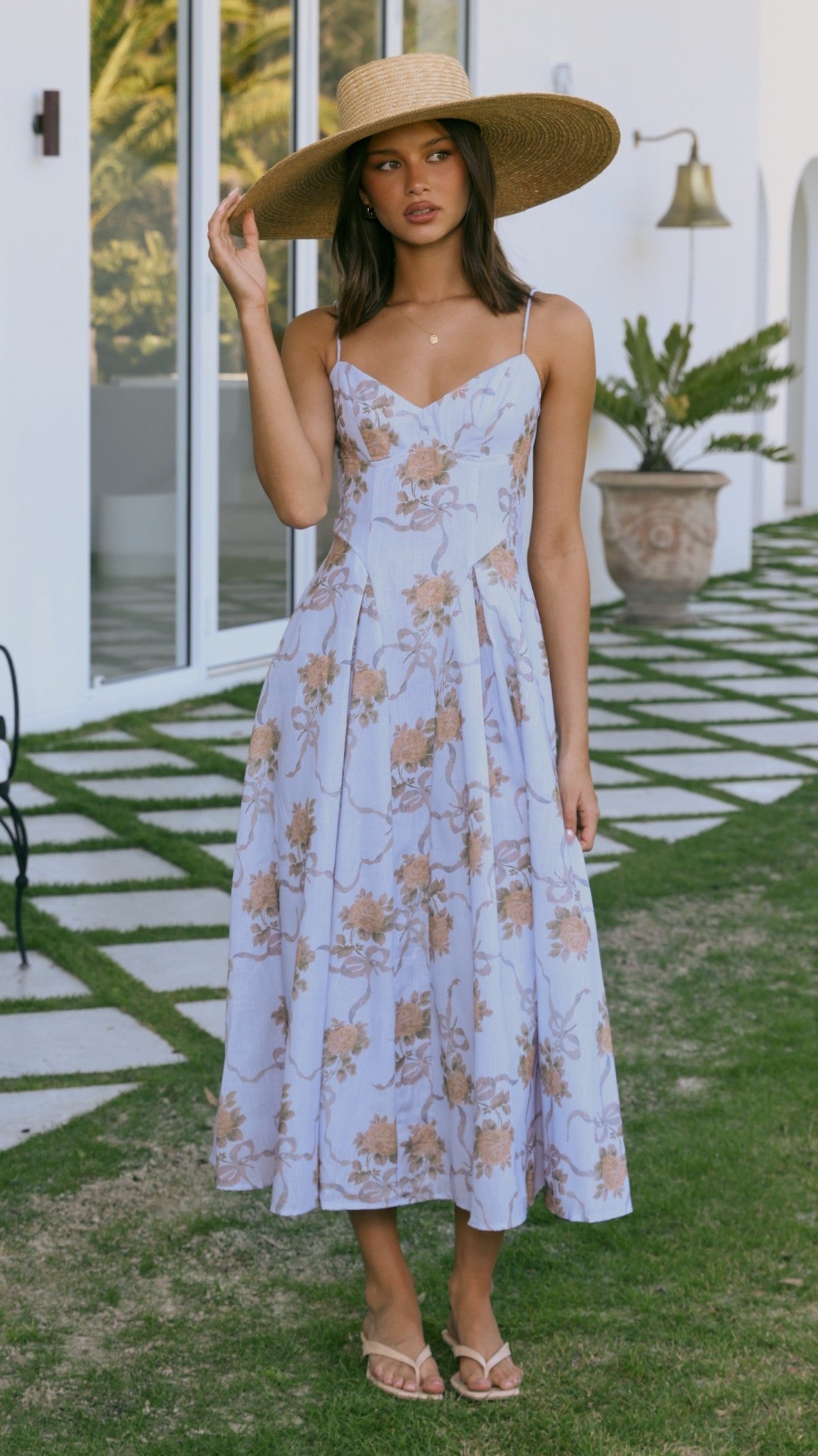 Sanessa Midi Dress - Blue Floral