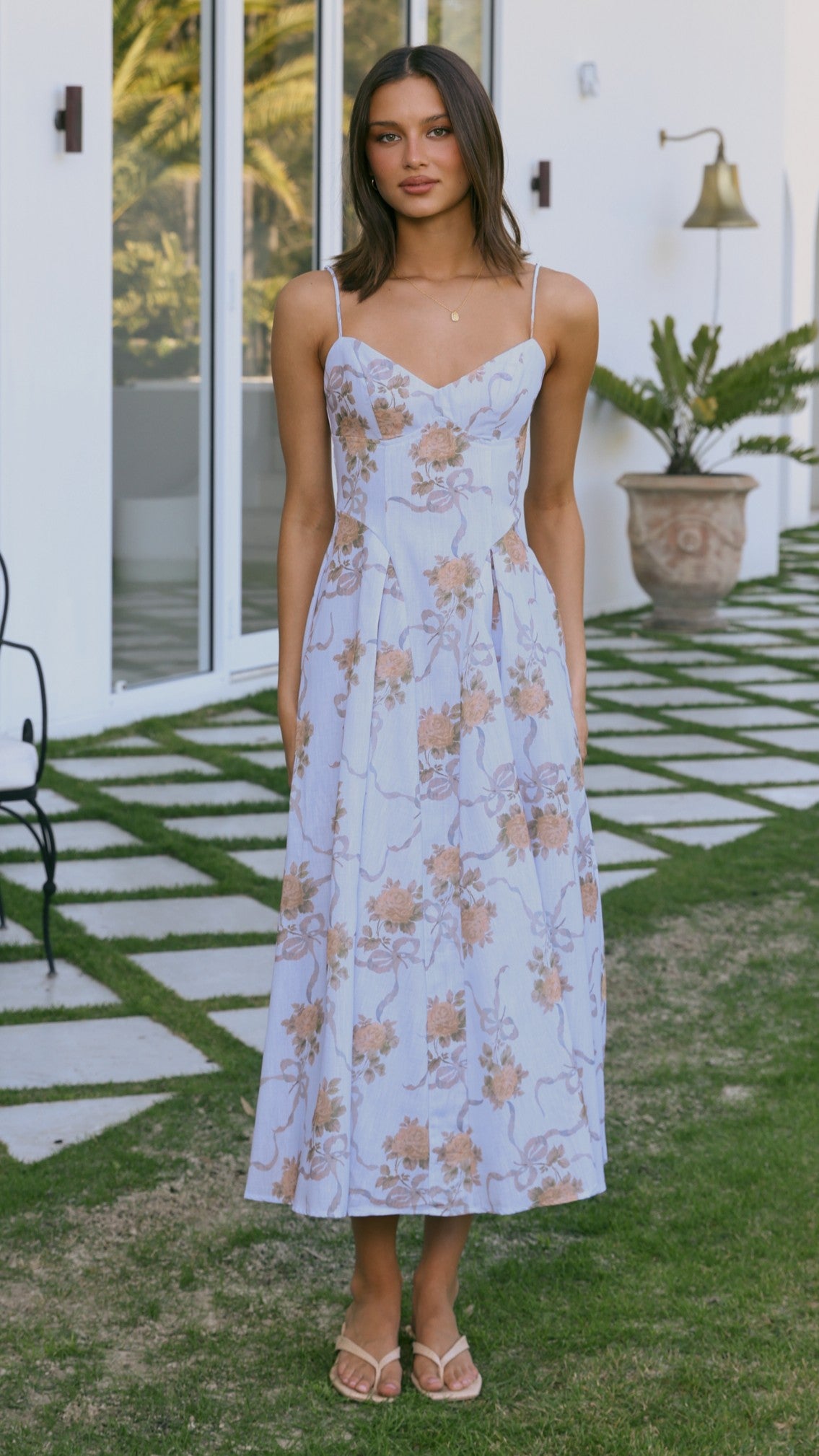 Sanessa Midi Dress - Blue Floral