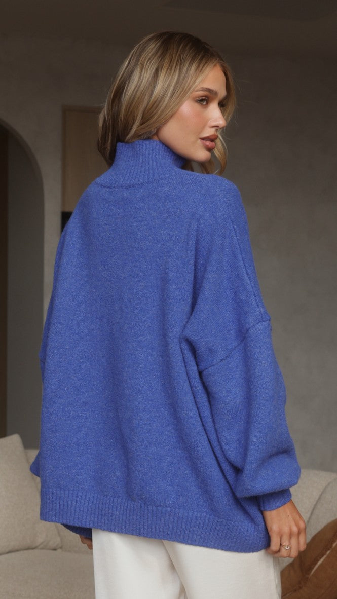 Harita Knitted Sweater - Blue - Billy J