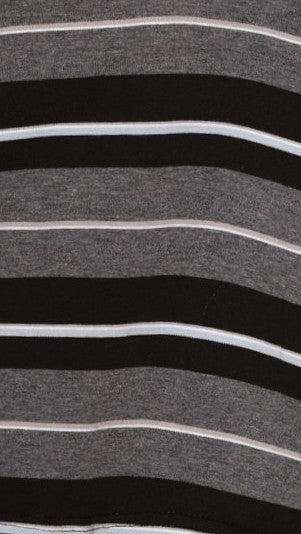 Gianna Long Sleeve Top - Grey Stripe - Billy J