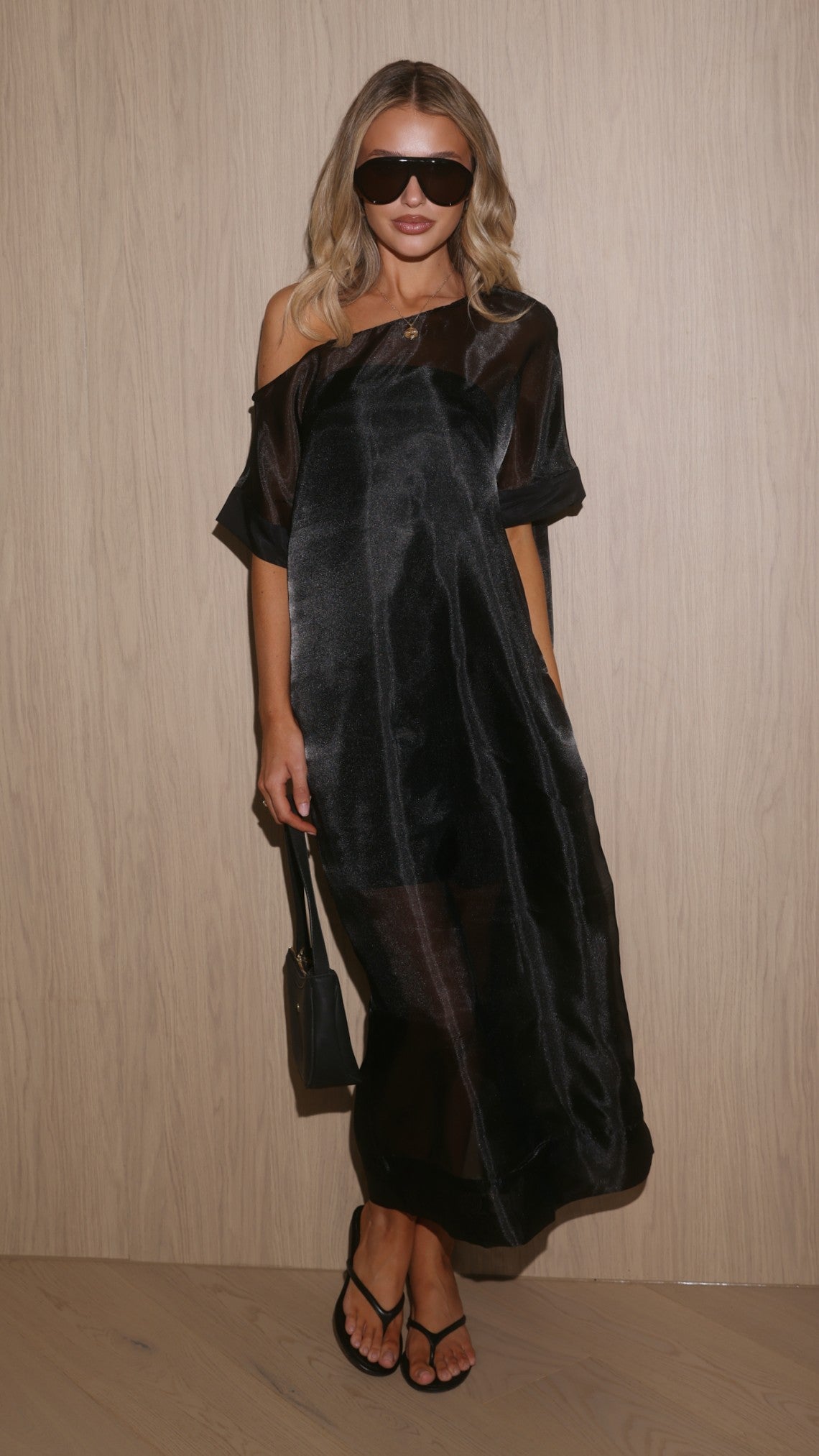 Baelin Sheer Maxi Dress - Black - Billy J