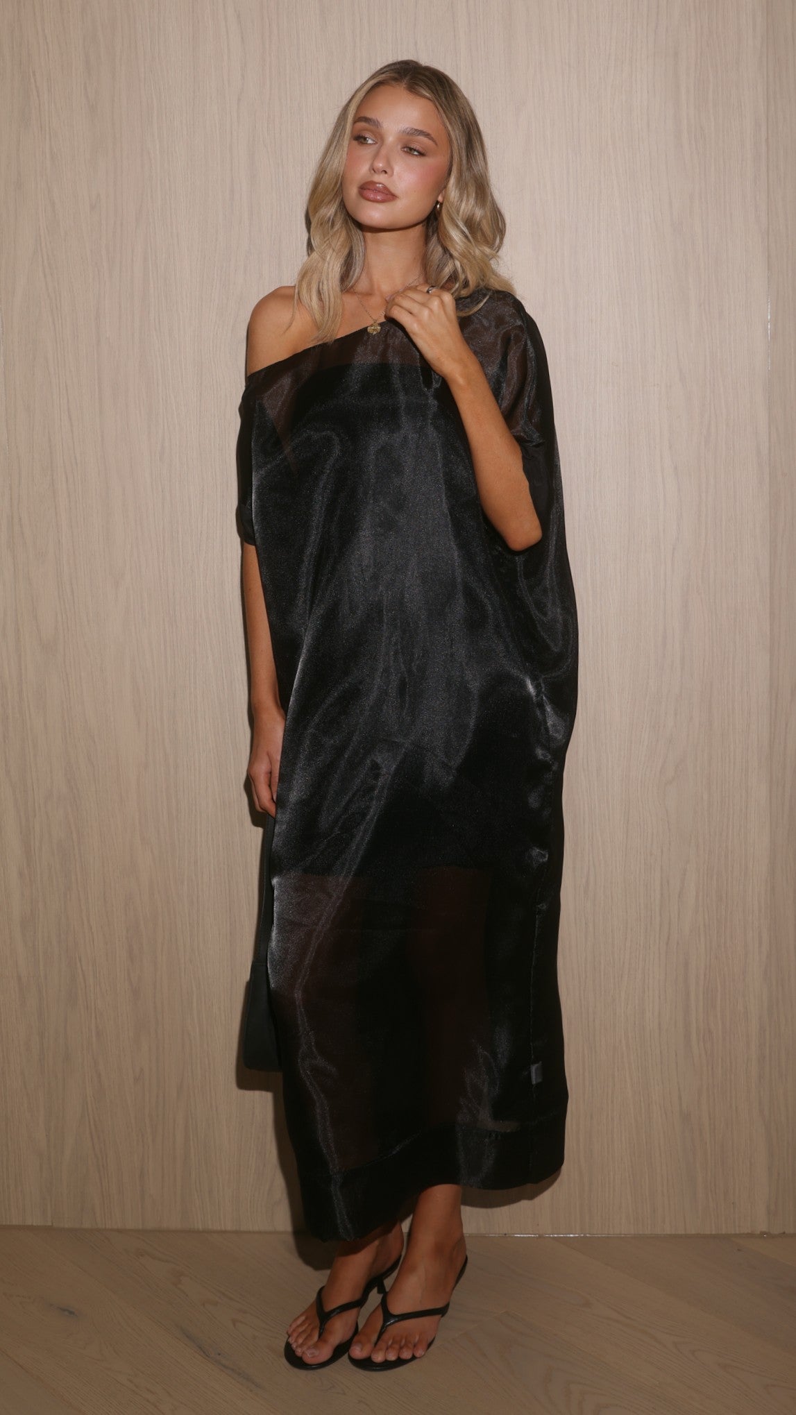 Baelin Sheer Maxi Dress - Black - Billy J