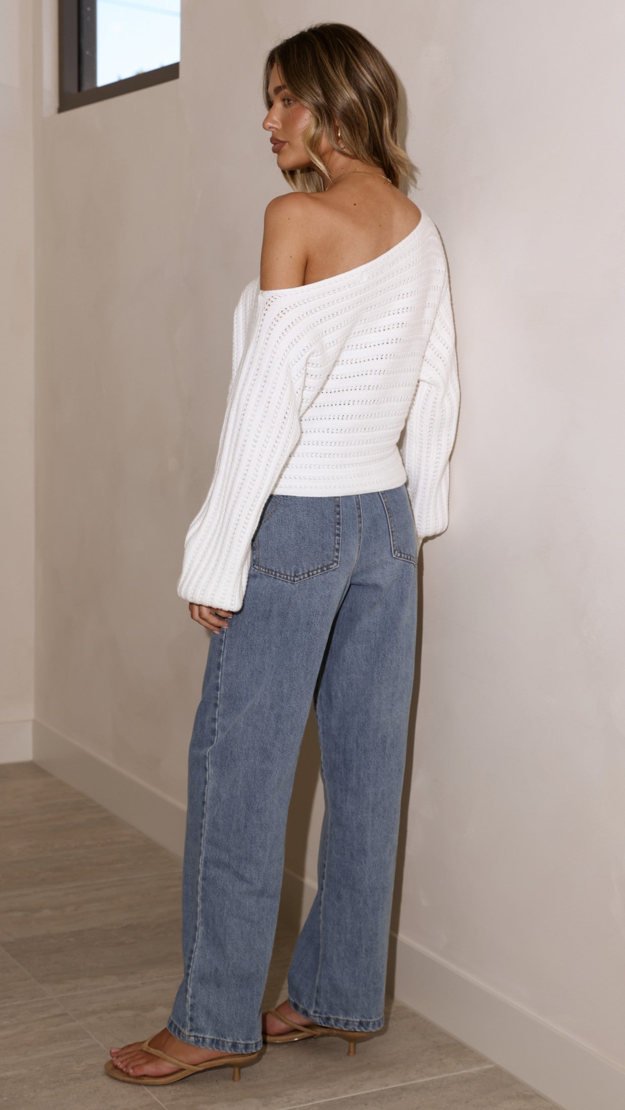 Margo Knit Top - White - Billy J