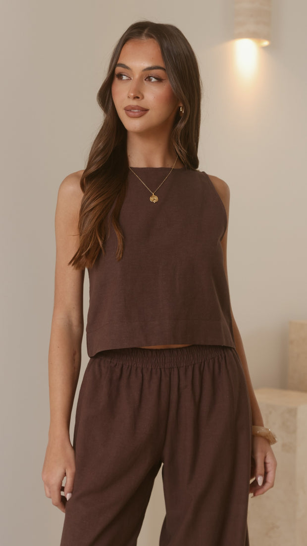 Nadie Crop Top - Chocolate - Billy J