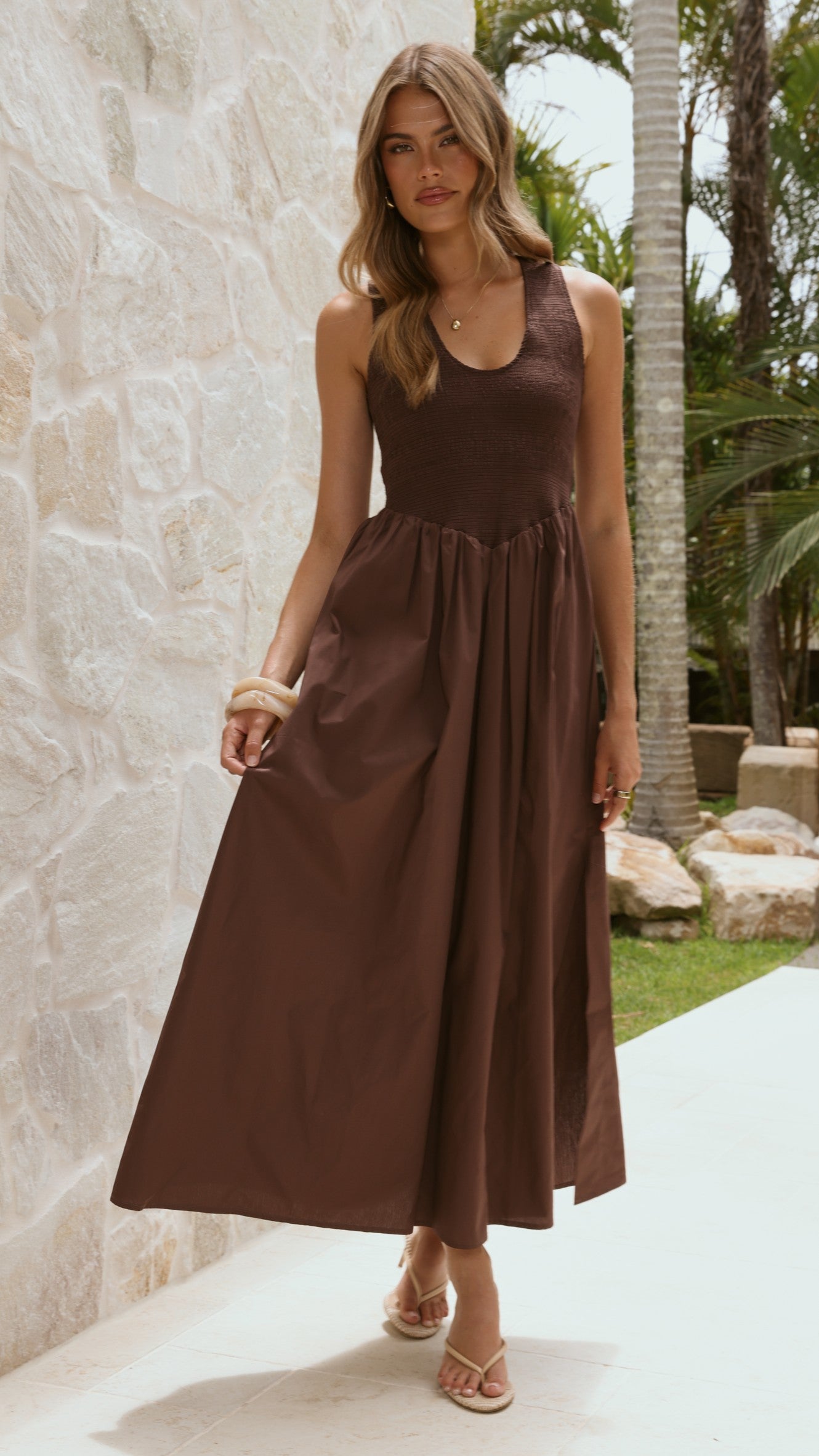 Amira Maxi Dress - Chocolate - Billy J