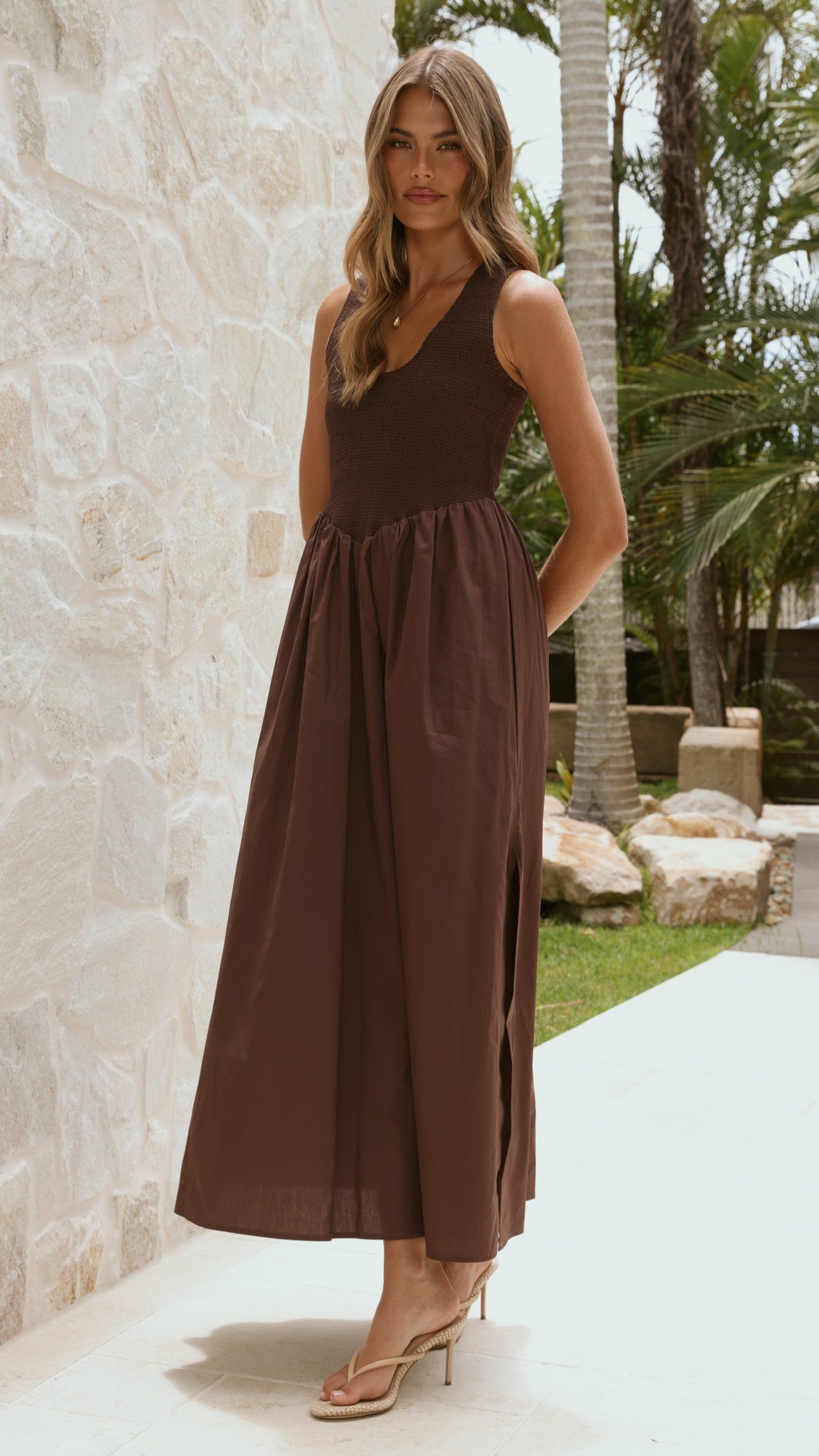 Amira Maxi Dress - Chocolate - Billy J