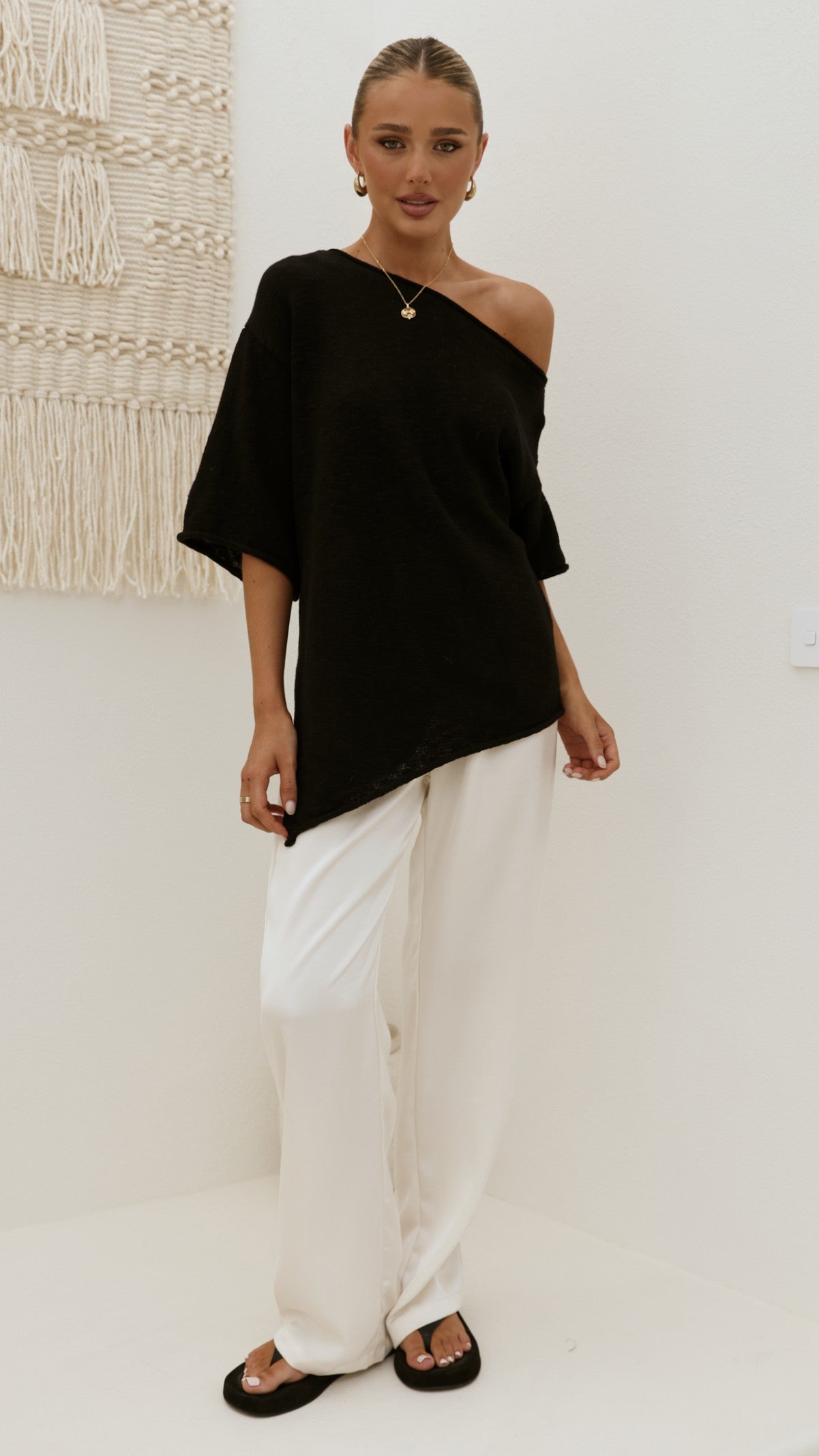 Keisha Off The Shoulder Top - Black - Billy J