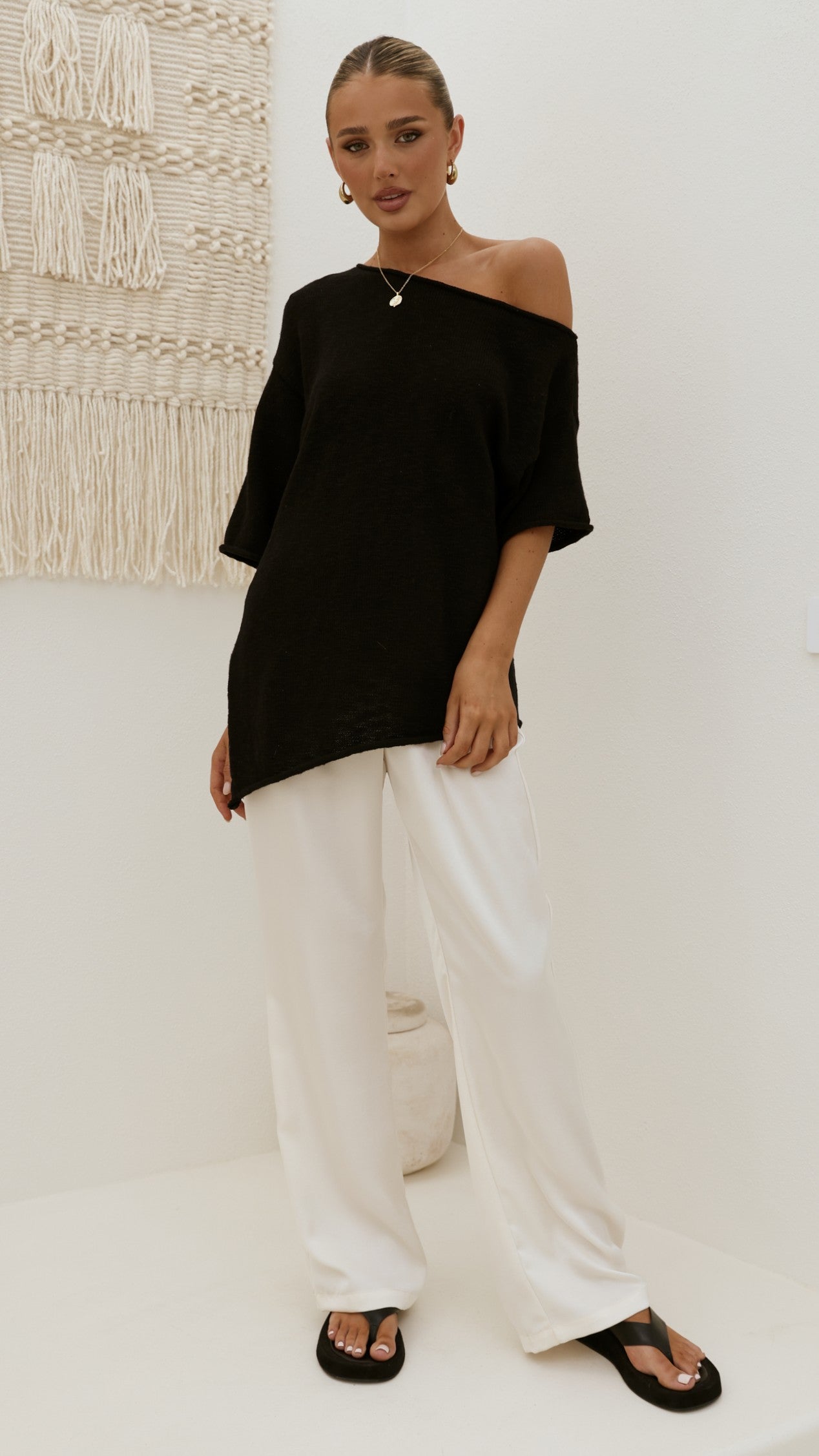 Keisha Off The Shoulder Top - Black - Billy J