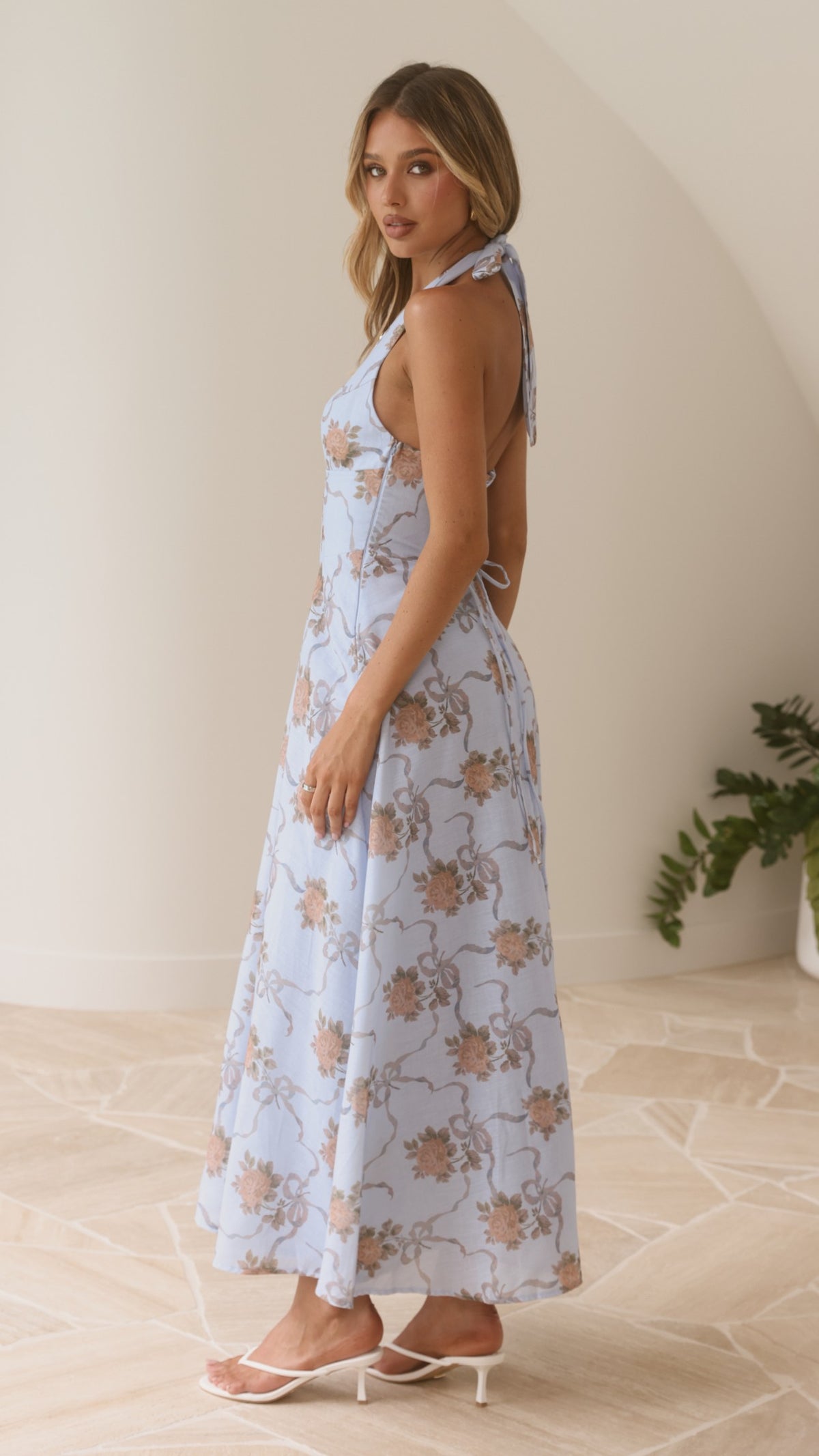 Skye Maxi Dress - Vintage Blue Floral - Billy J