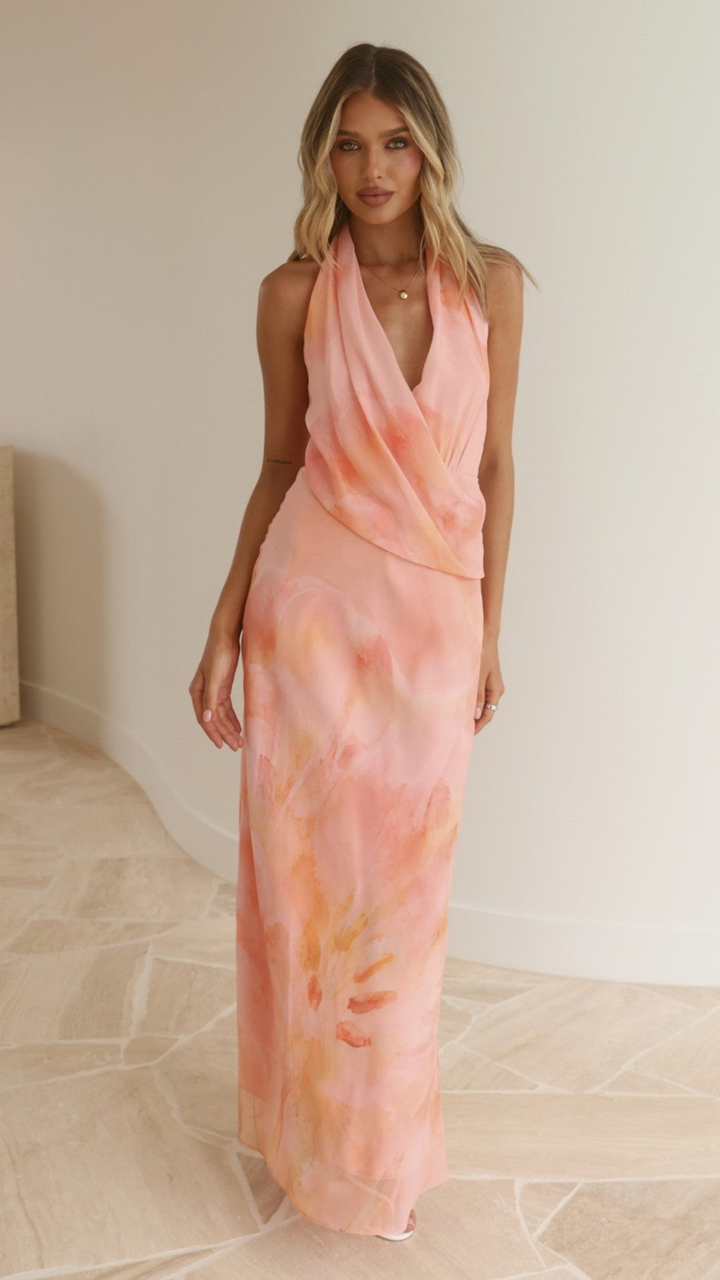 Revi Maxi Dress - Coral - Billy J