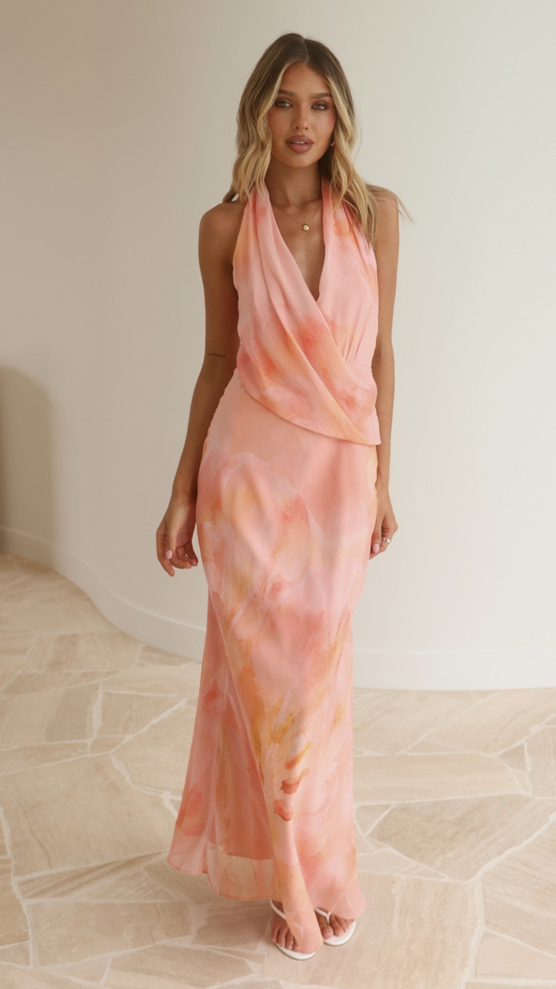 Revi Maxi Dress - Coral - Billy J