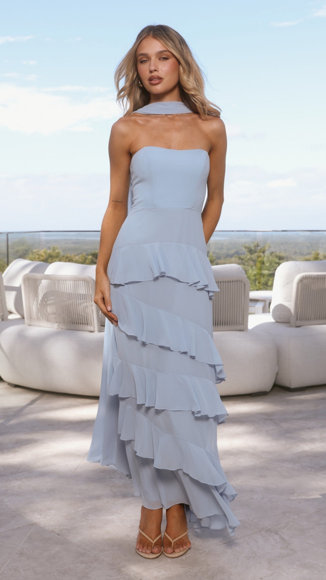 Flora Maxi Dress - Blue - Billy J