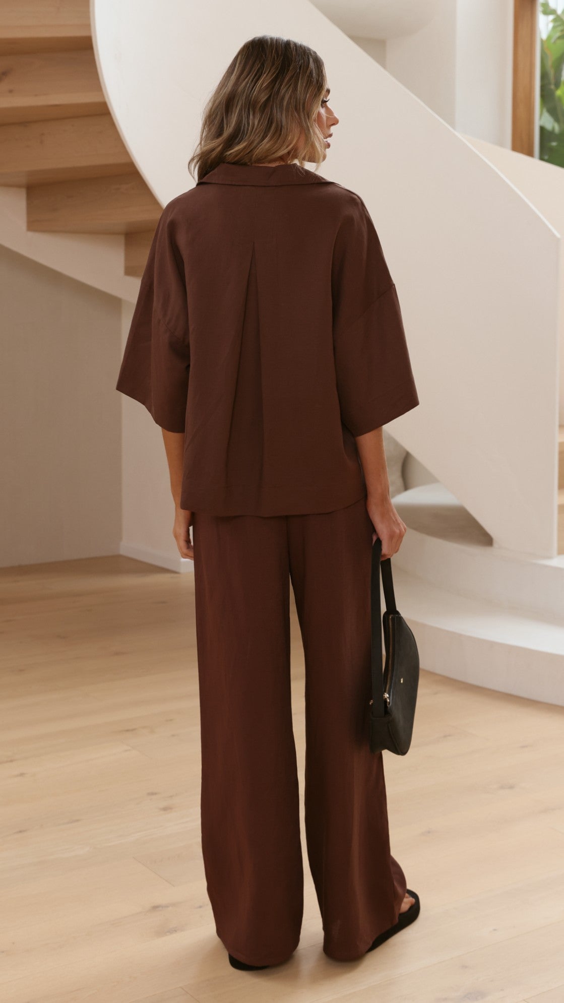 Luna Button Up Shirt - Chocolate - Billy J