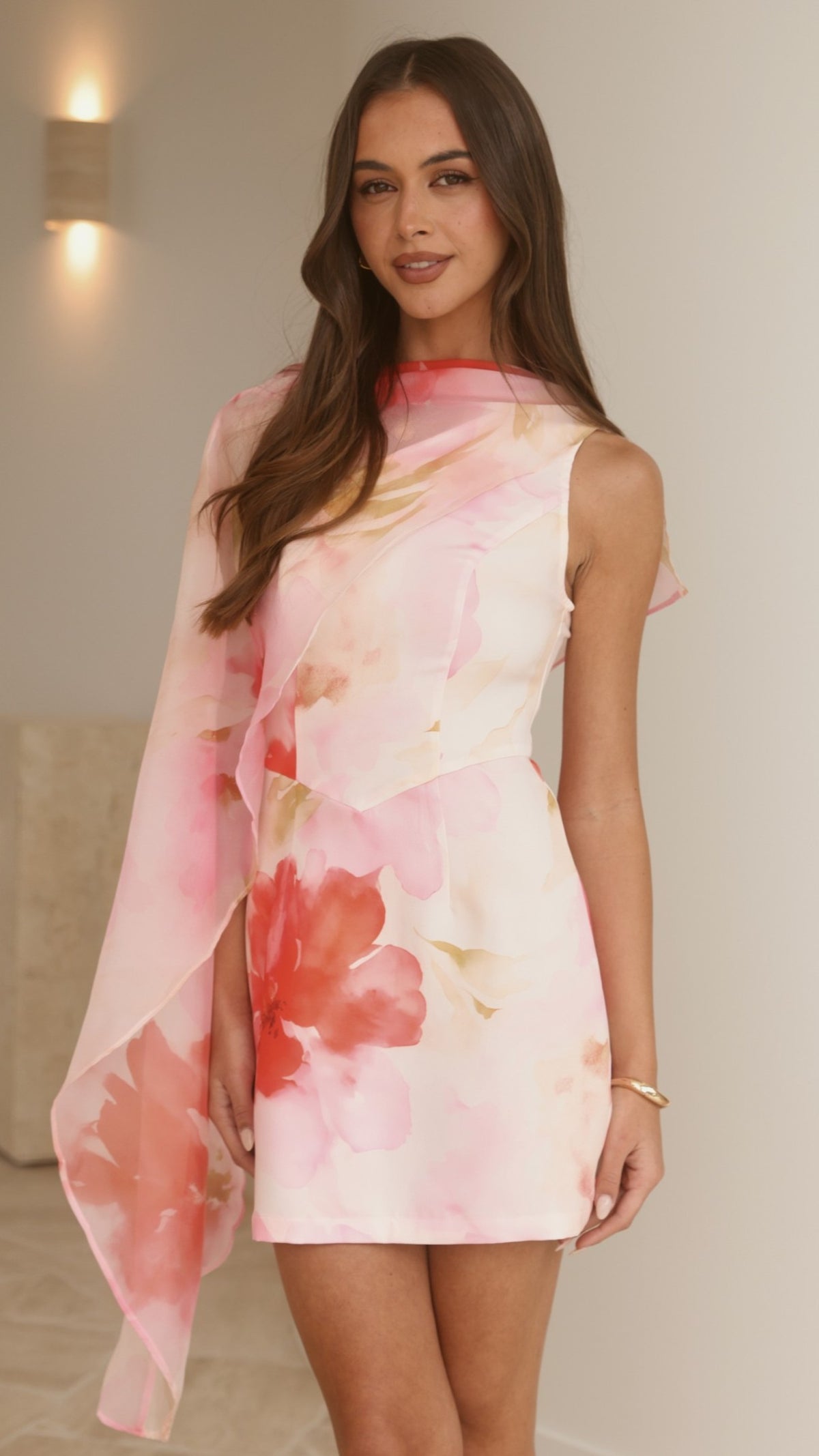 Lacie Mini Dress - Pink Floral - Billy J