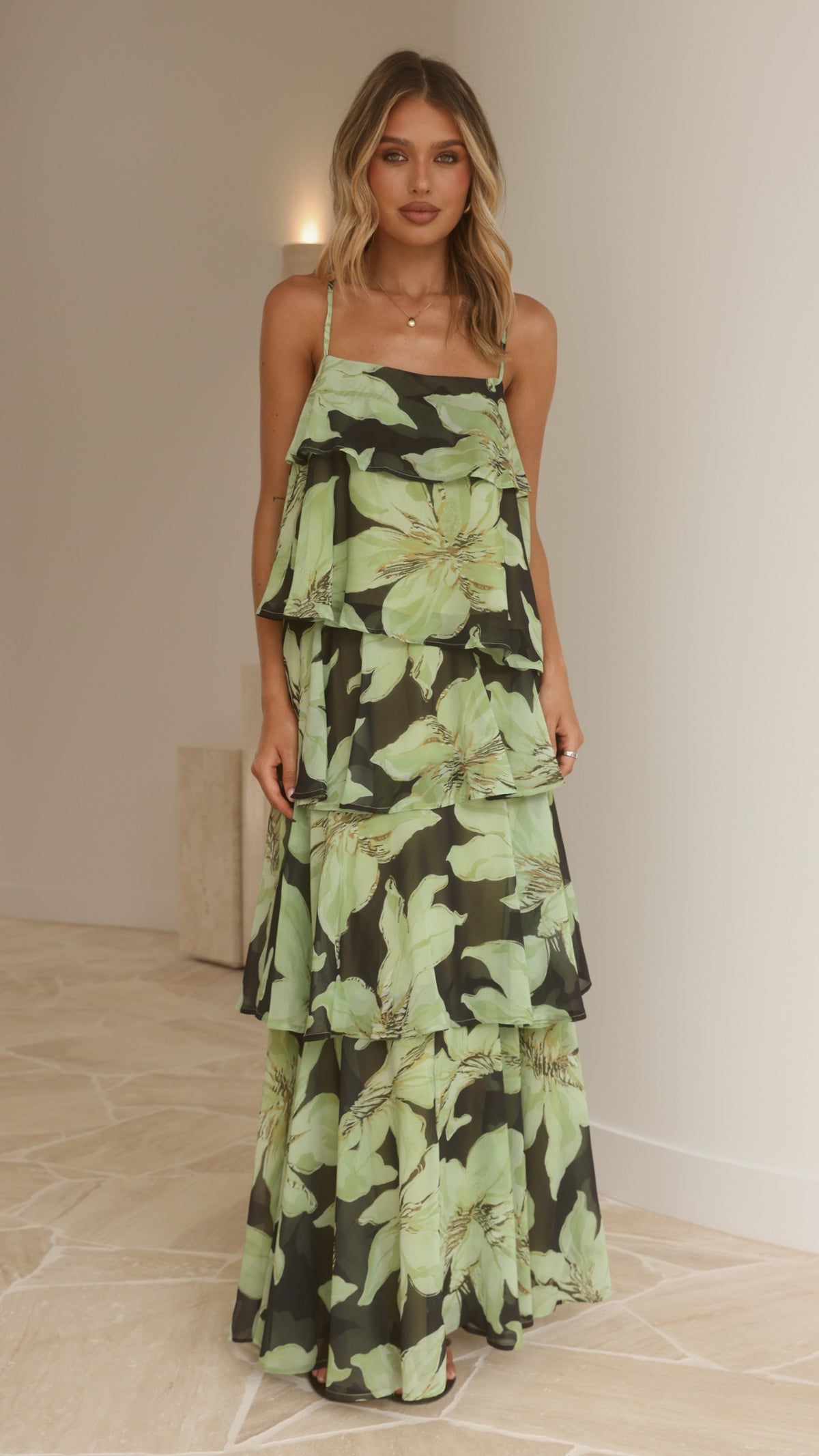 Archer Maxi Skirt - Green Floral - Billy J