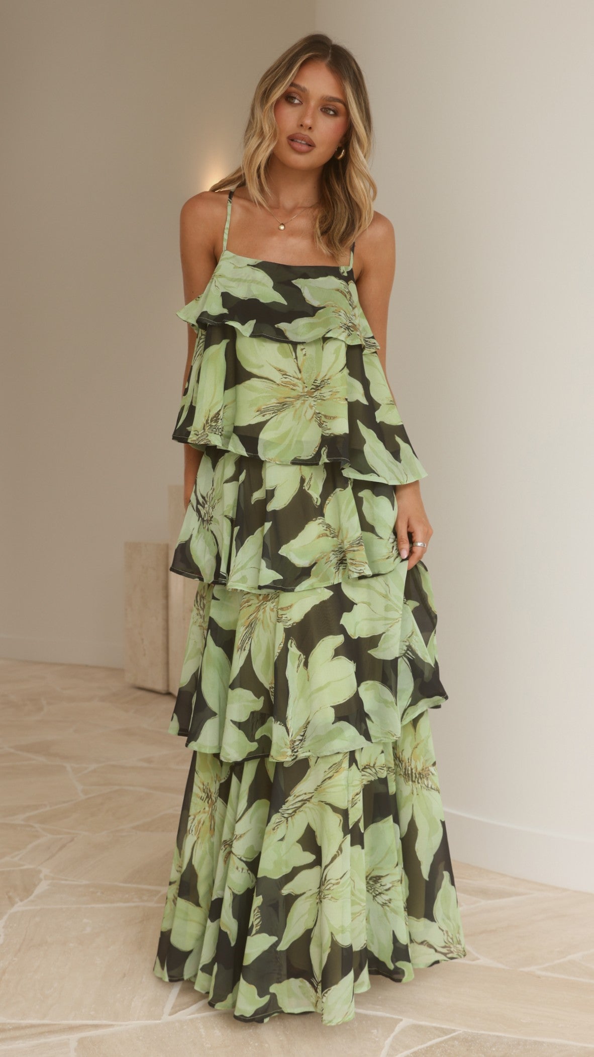 Archer Maxi Skirt - Green Floral - Billy J