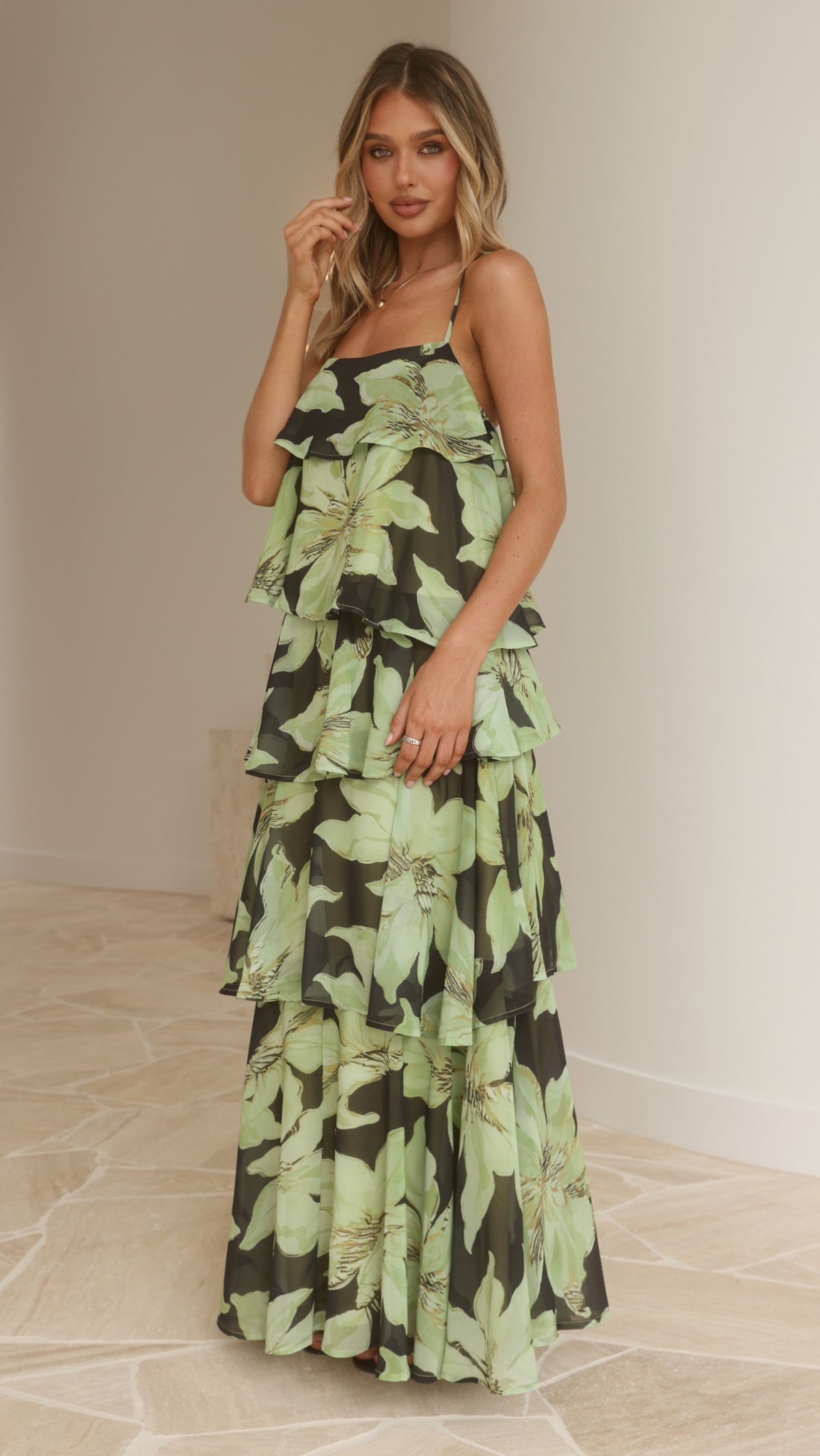 Archer Maxi Skirt - Green Floral - Billy J