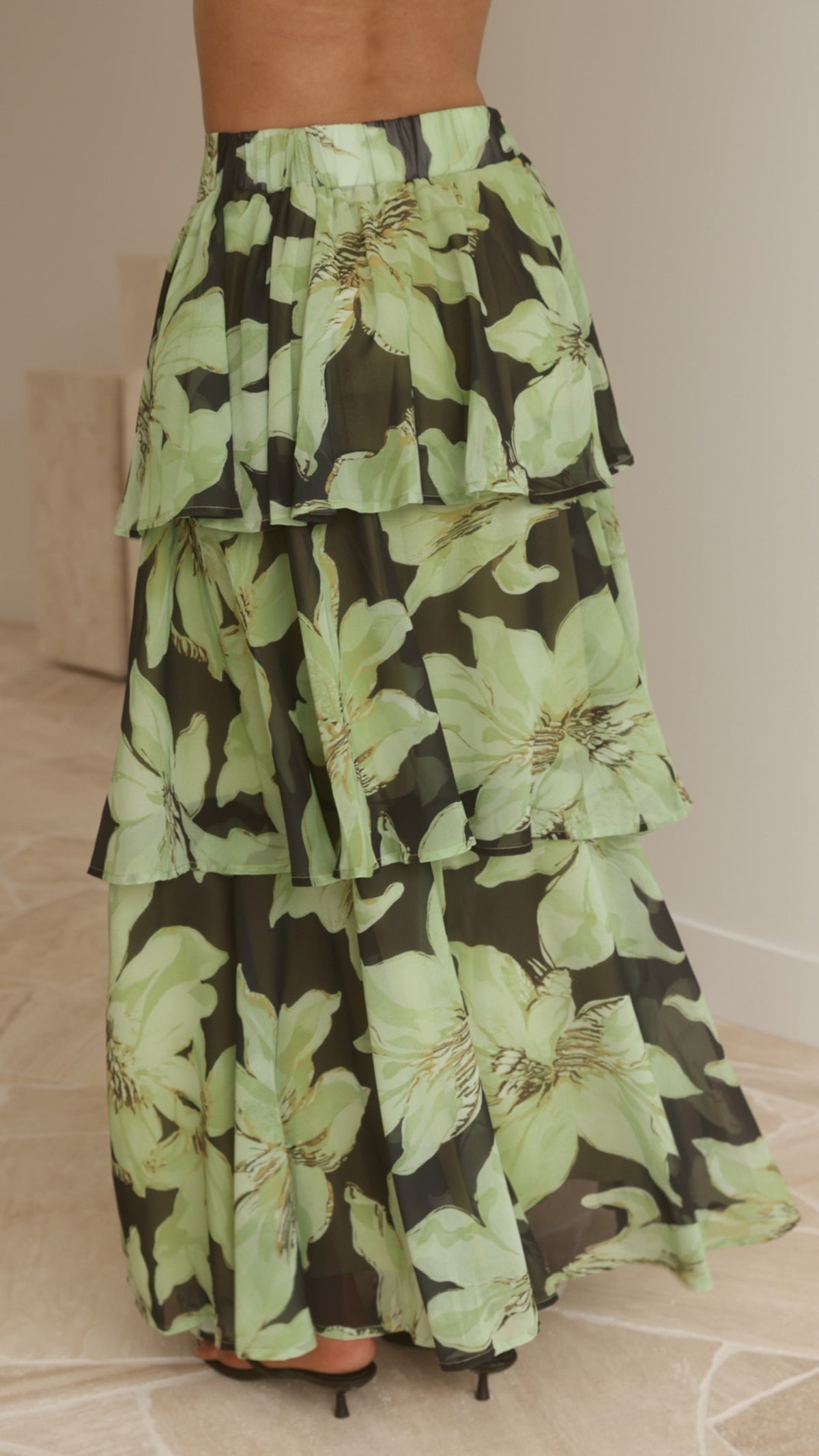Archer Maxi Skirt - Green Floral - Billy J