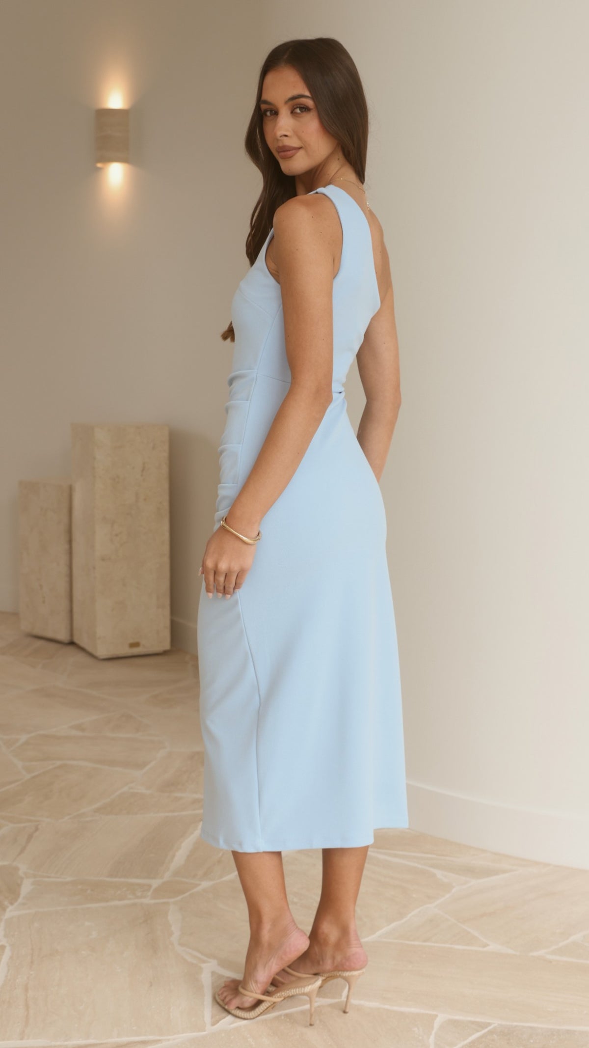 Alaina Midi Dress - Baby Blue - Billy J