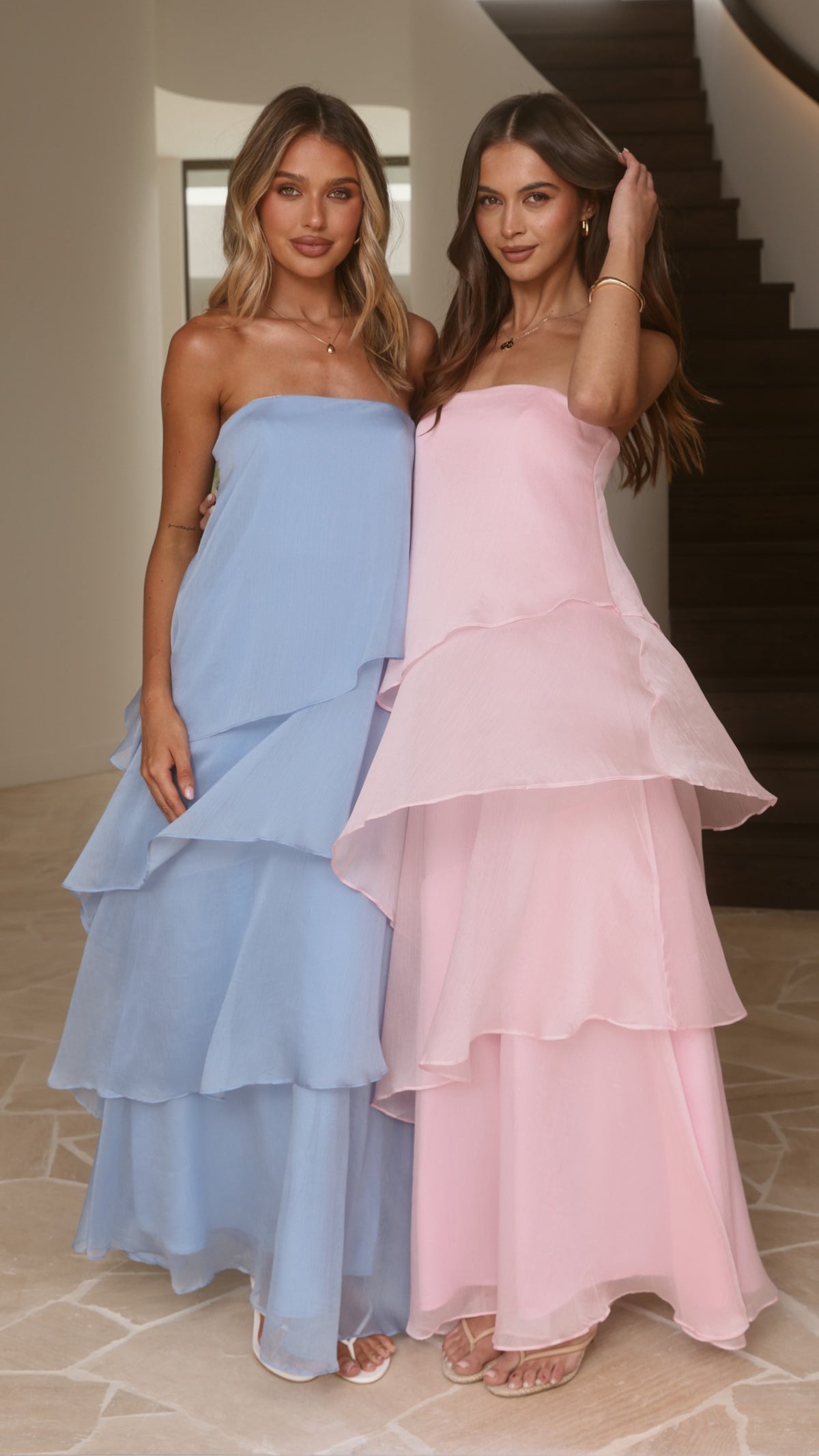Daisie Strapless Maxi Dress - Pink - Billy J