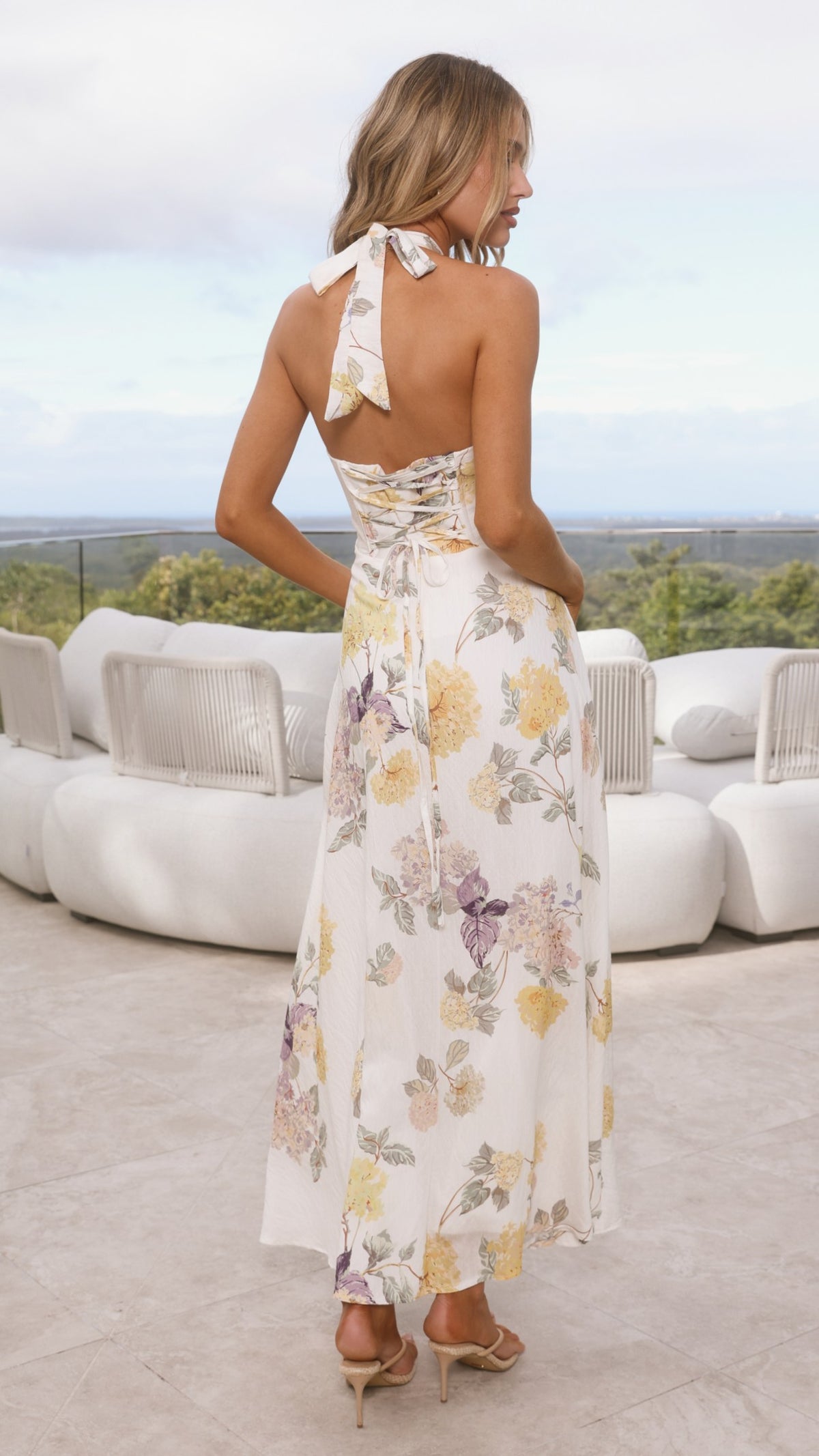 Skye Maxi Dress - Yellow Floral - Billy J