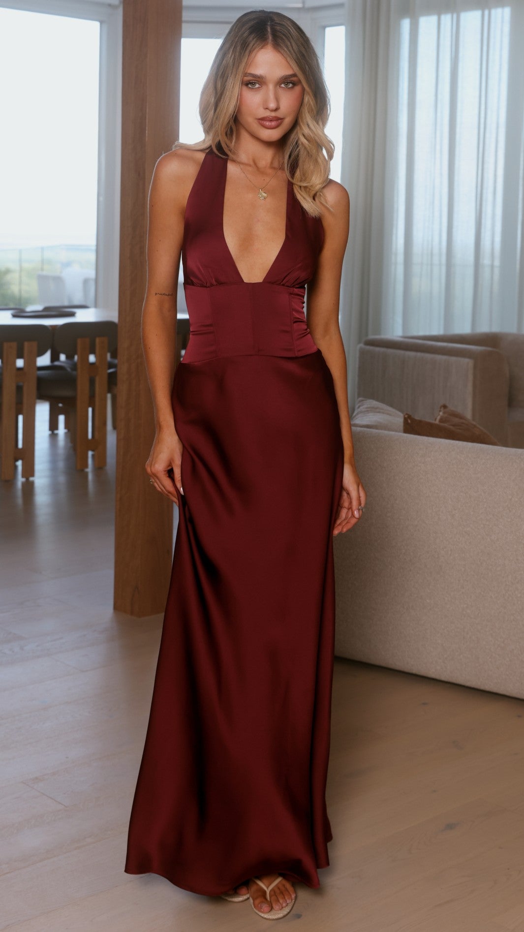 Odessa Maxi Dress - Wine - Billy J