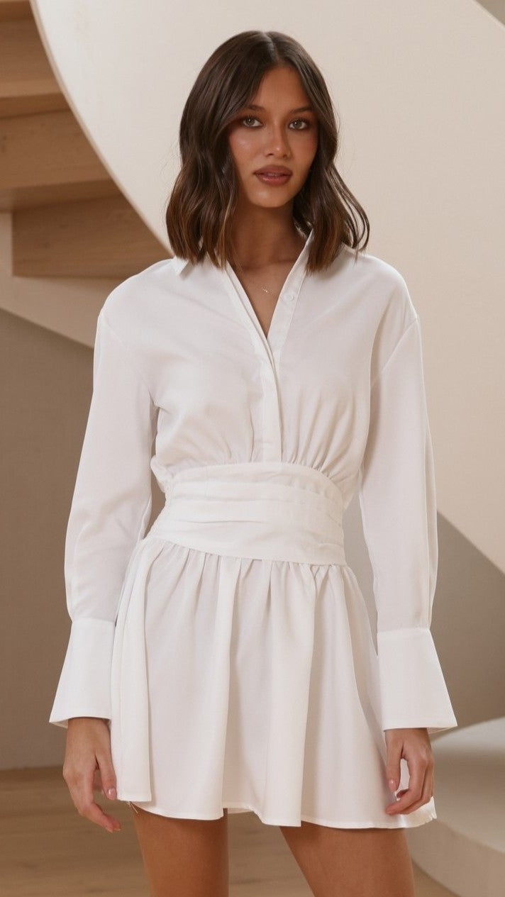 Janessa Mini Dress - White - Billy J