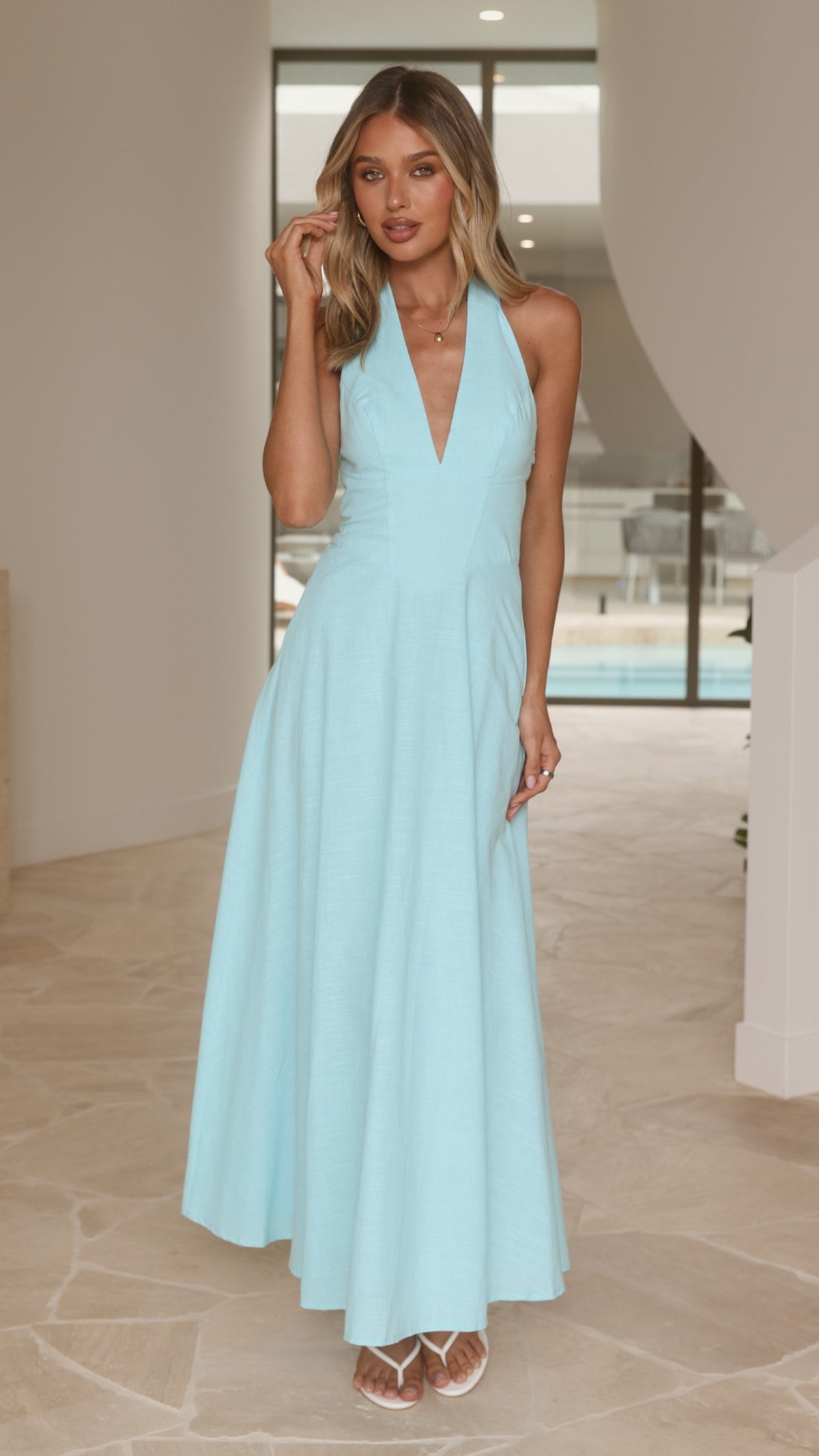 Skye Maxi Dress - Ice Blue - Billy J