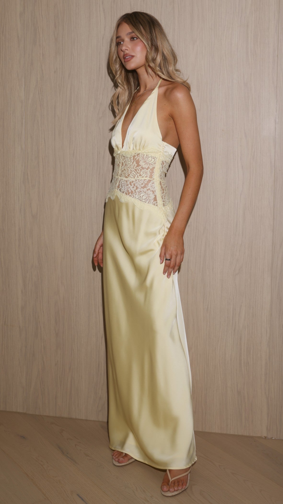 Celia Lace Maxi Dress - Yellow - Billy J