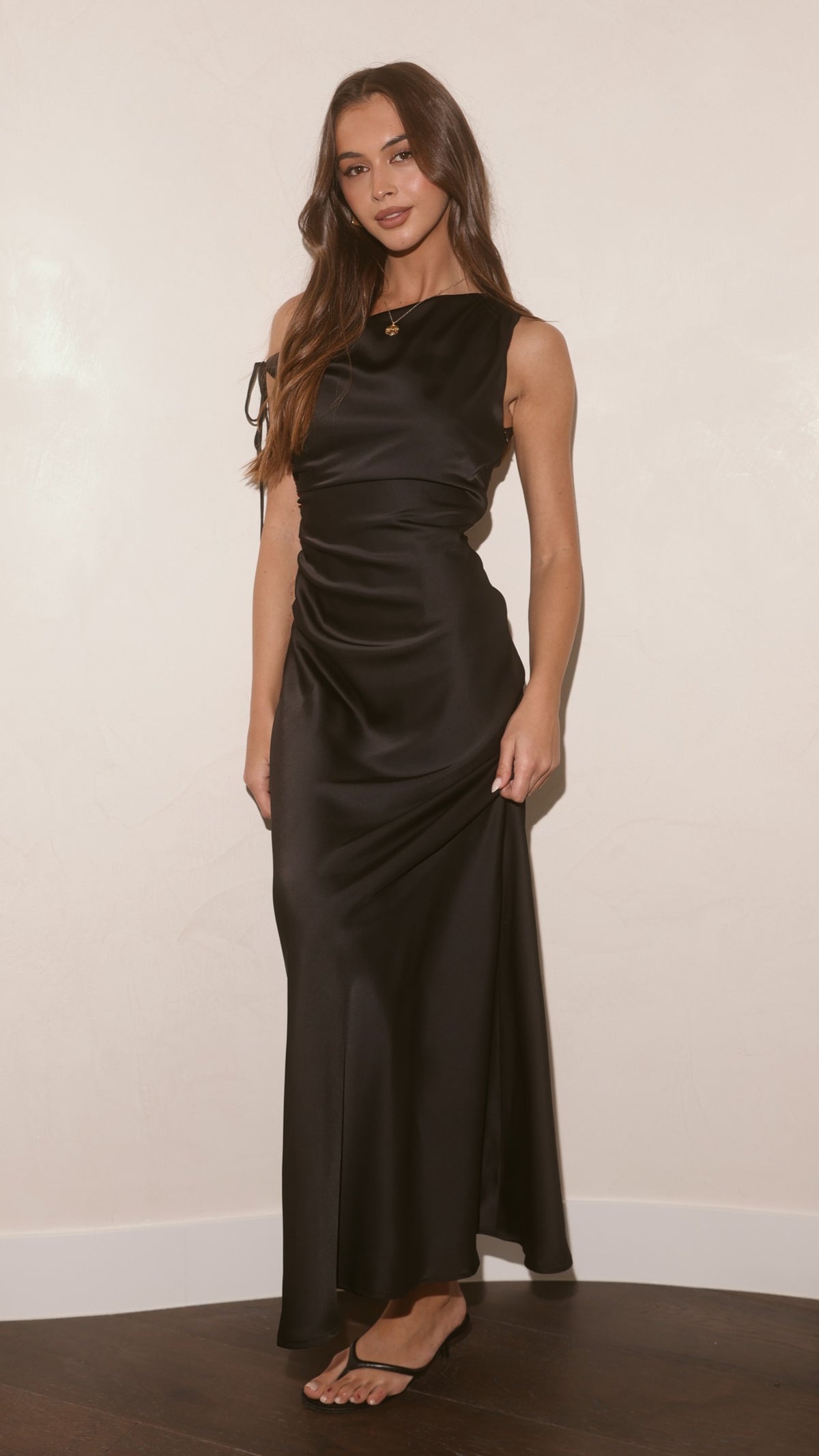 Sabrina One Shoulder Maxi Dress - Black - Billy J