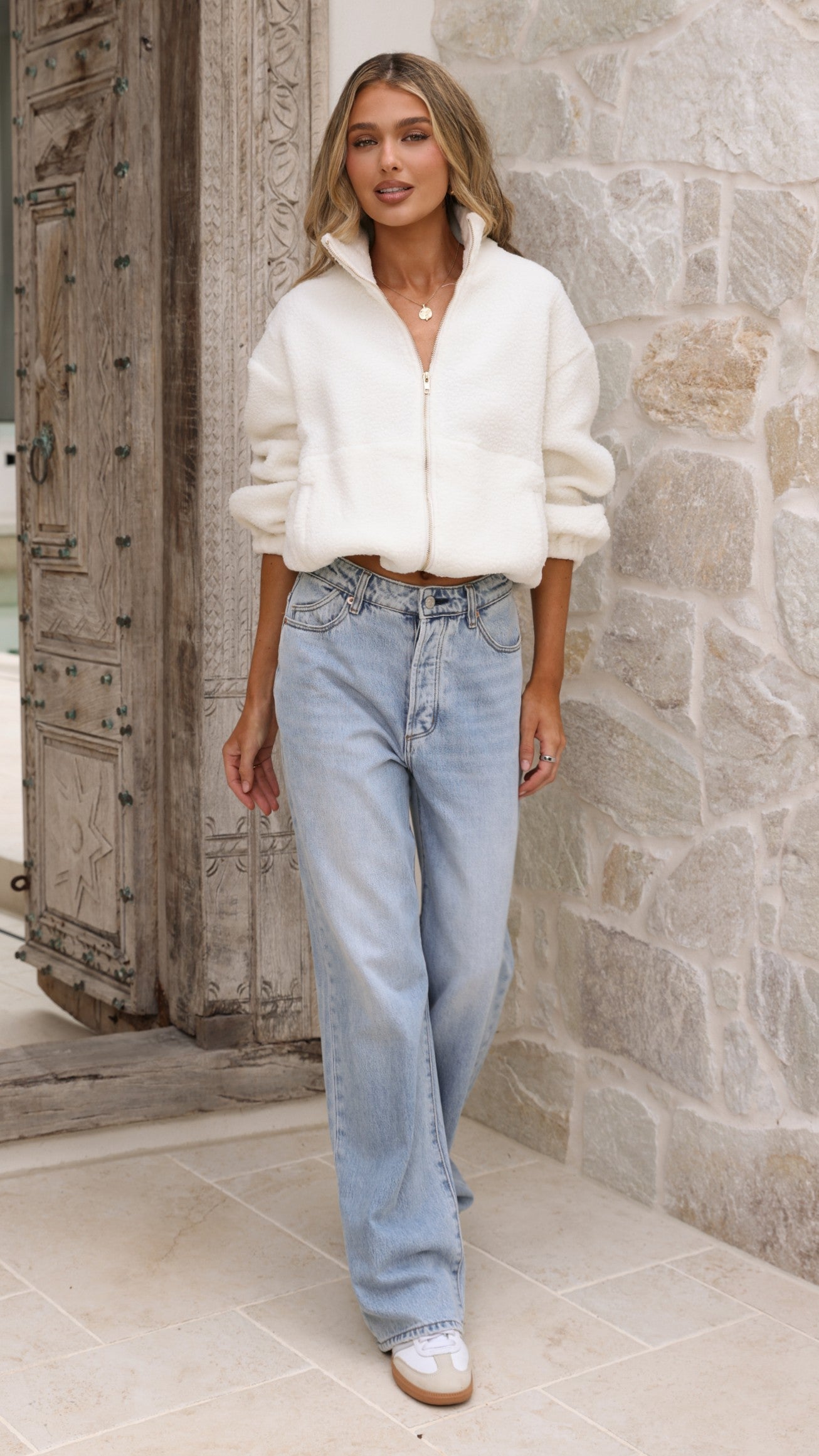 Maisie Teddy Jacket - Cream - Billy J