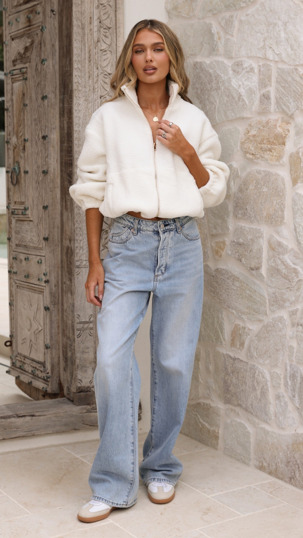 Maisie Teddy Jacket - Cream - Billy J