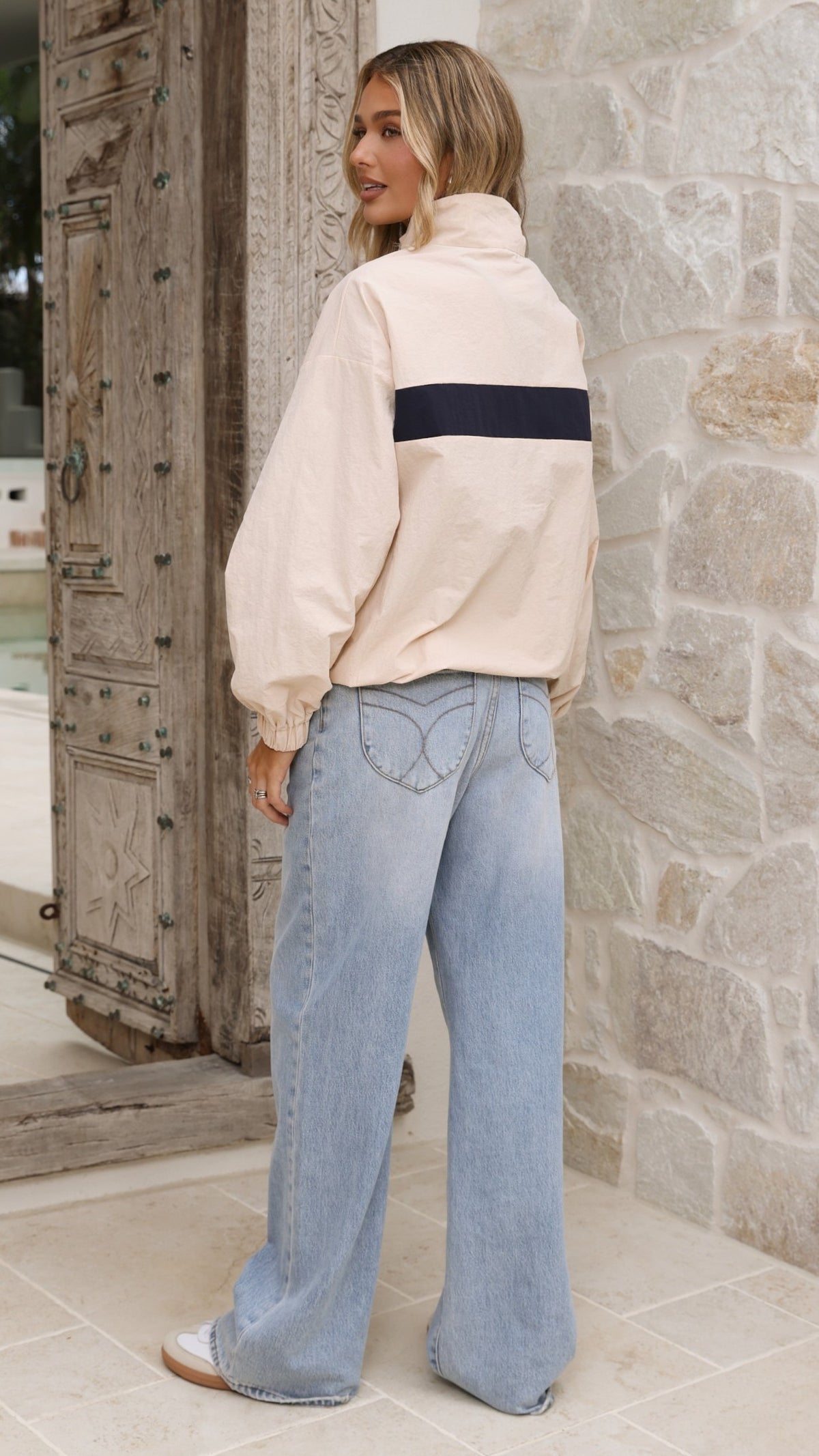 Ariella Jacket - Beige/Navy - Billy J