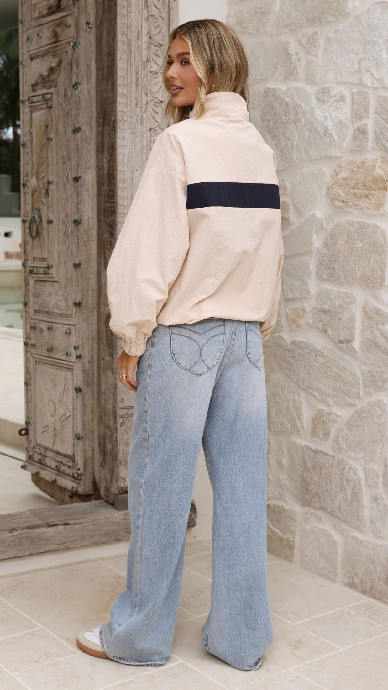 Ariella Jacket - Beige/Navy - Billy J