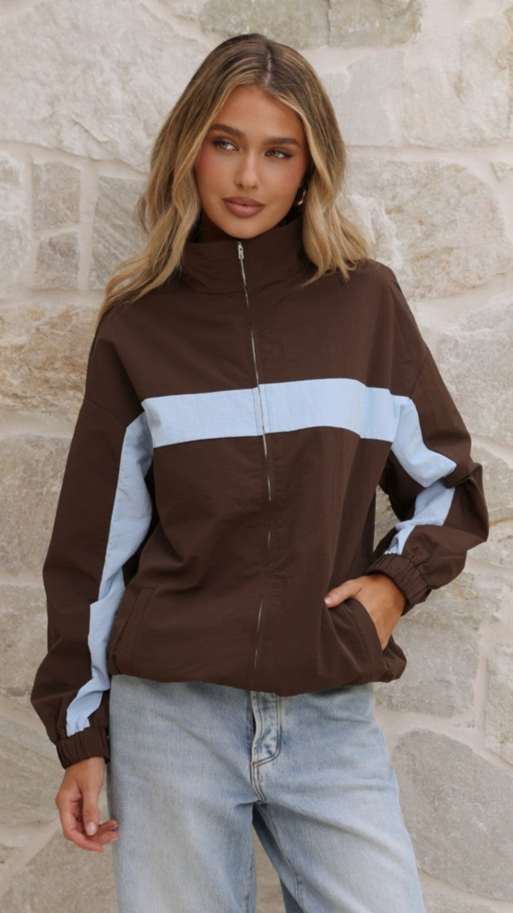 Ariella Jacket - Choc/Blue - Billy J