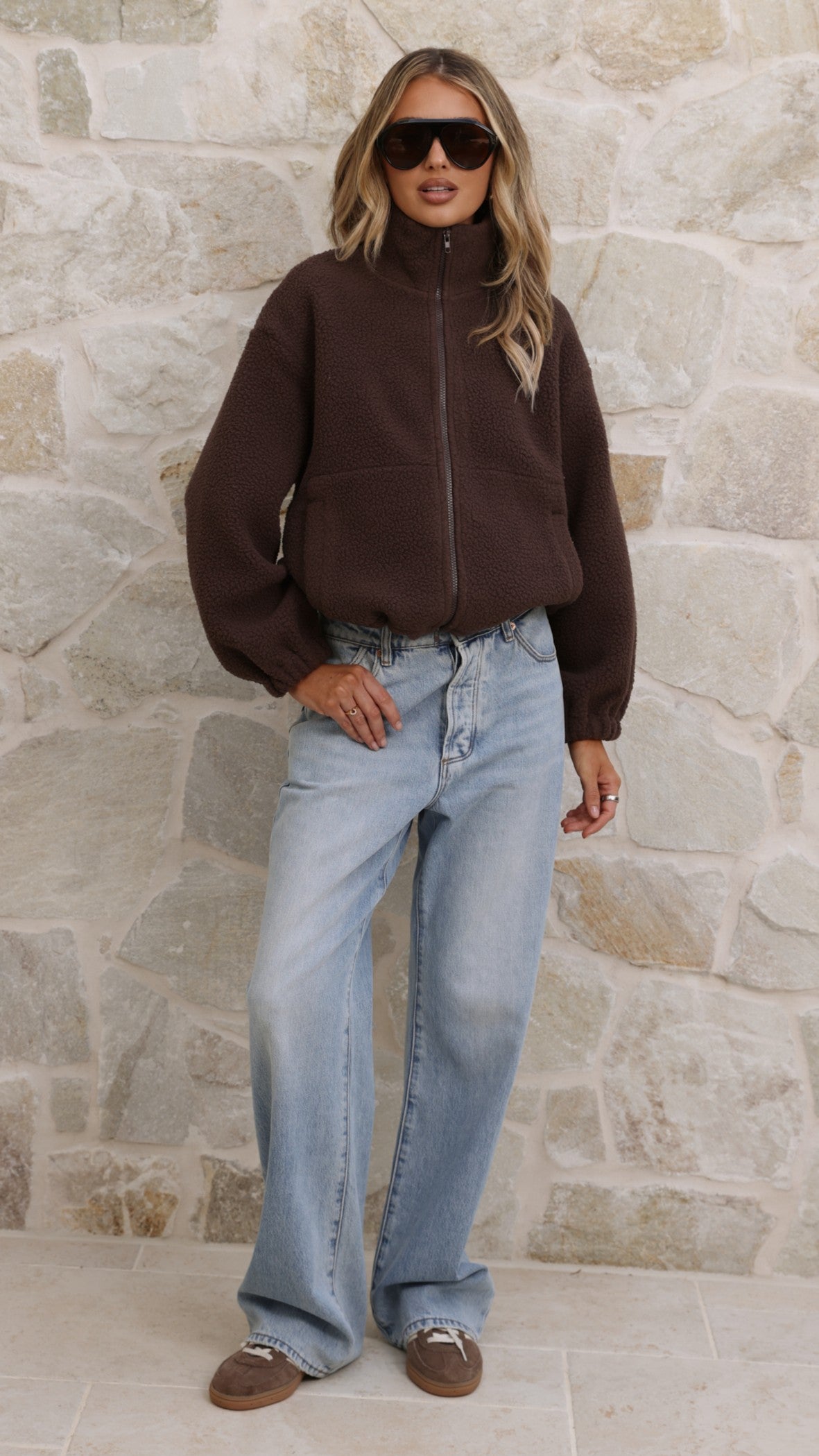 Maisie Teddy Jacket - Chocolate - Billy J