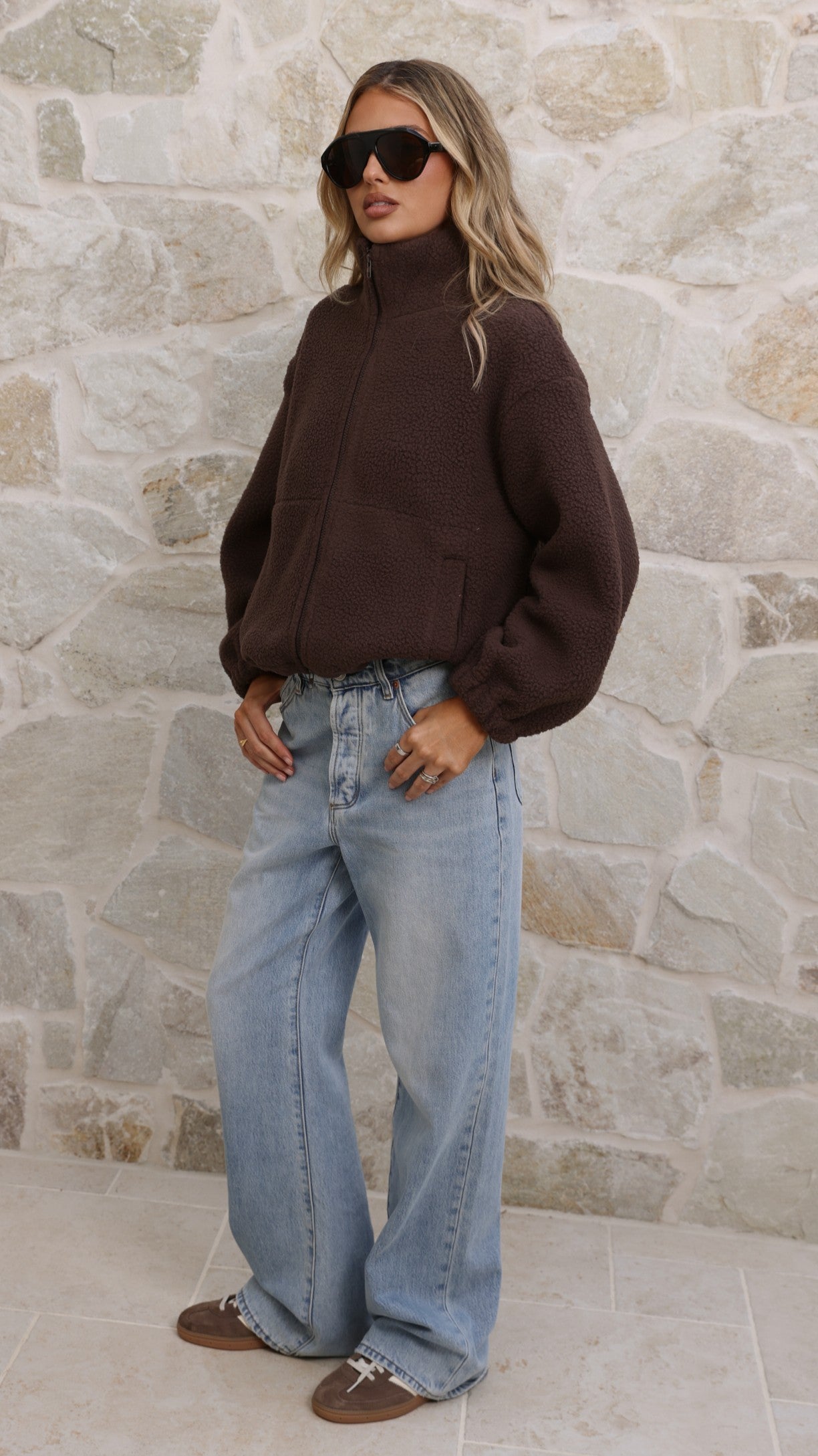 Maisie Teddy Jacket - Chocolate - Billy J