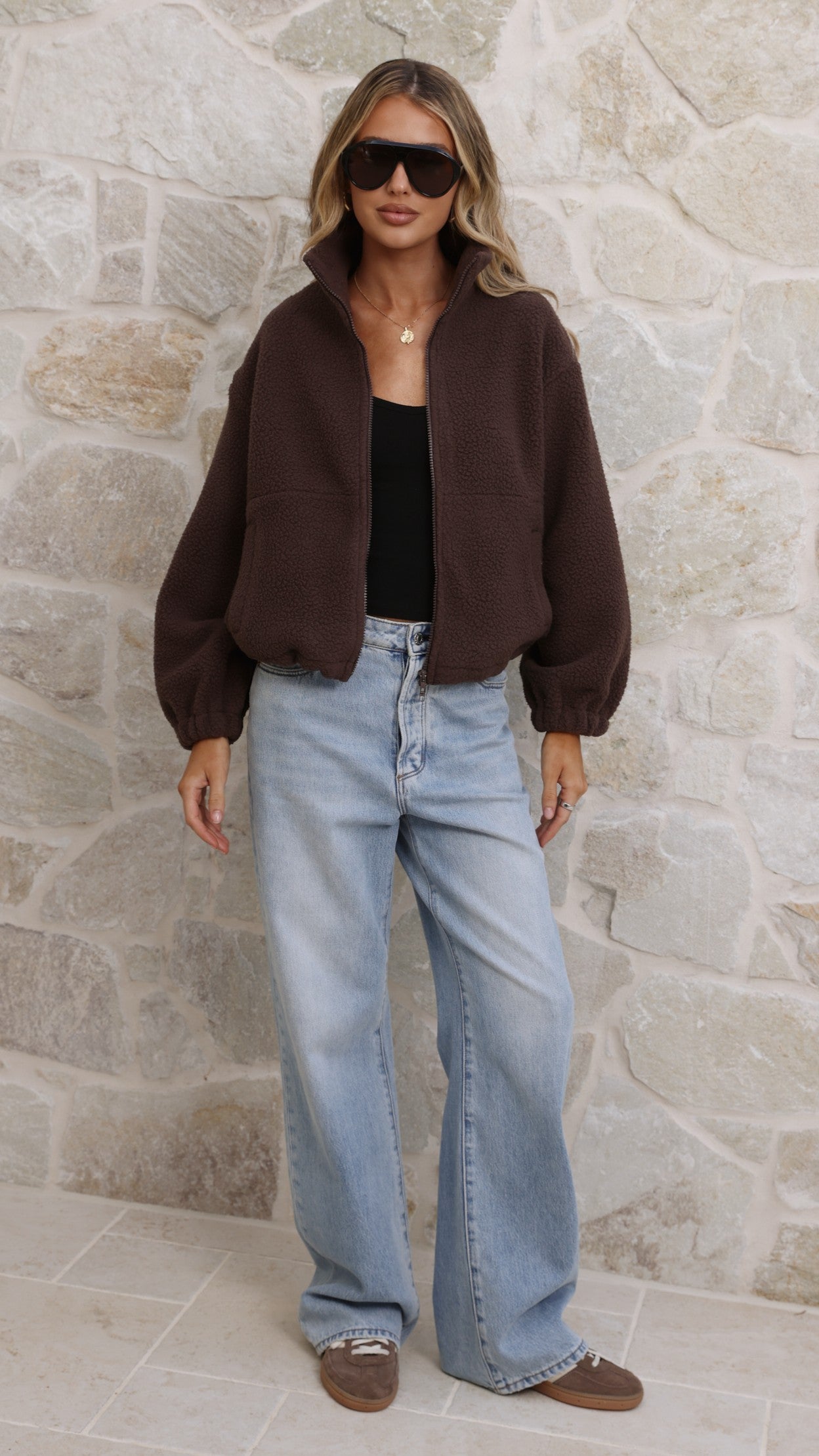 Maisie Teddy Jacket - Chocolate - Billy J