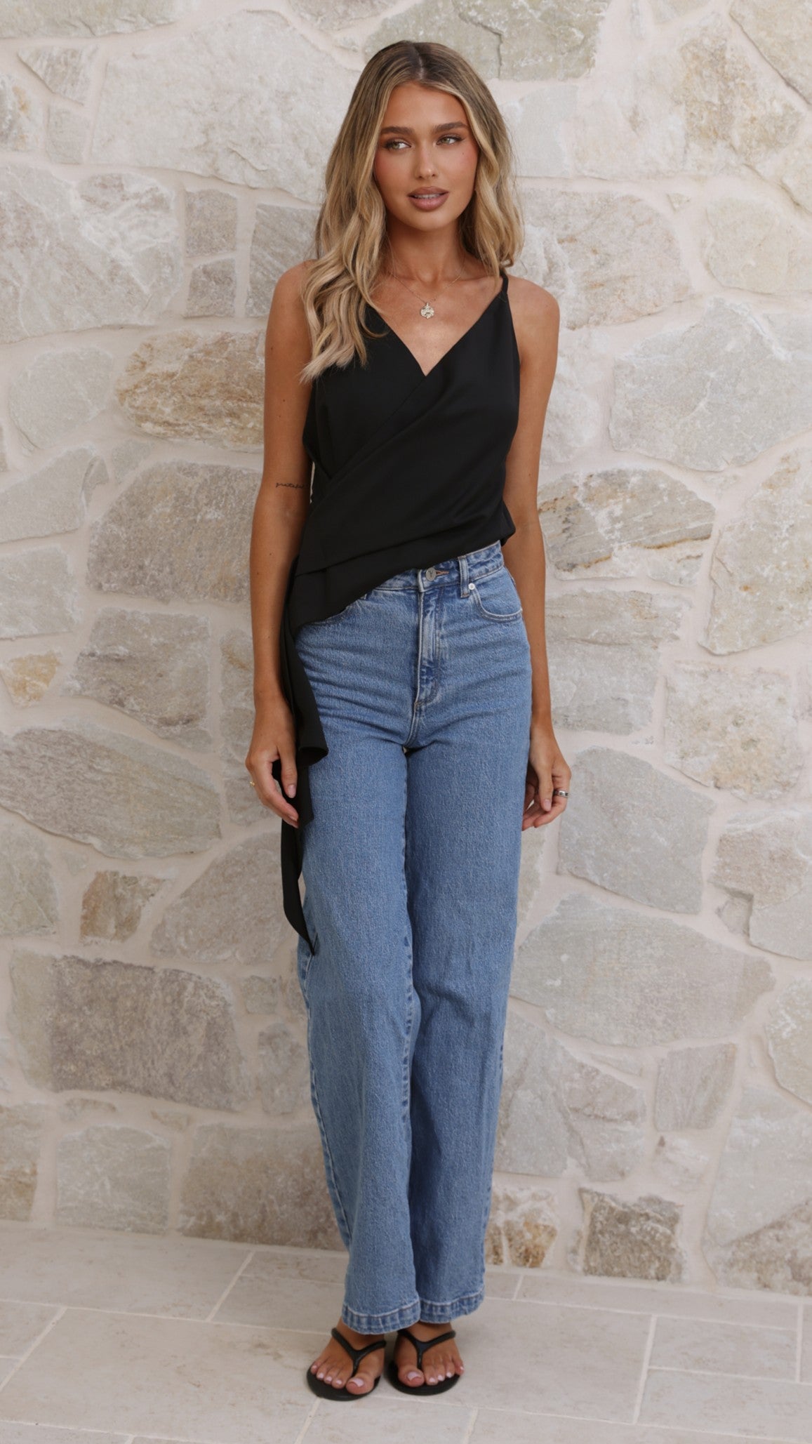 Delilah Asymmetric Top - Black - Billy J