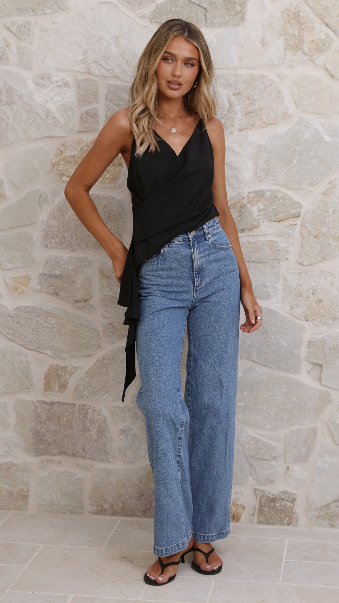 Delilah Asymmetric Top - Black - Billy J