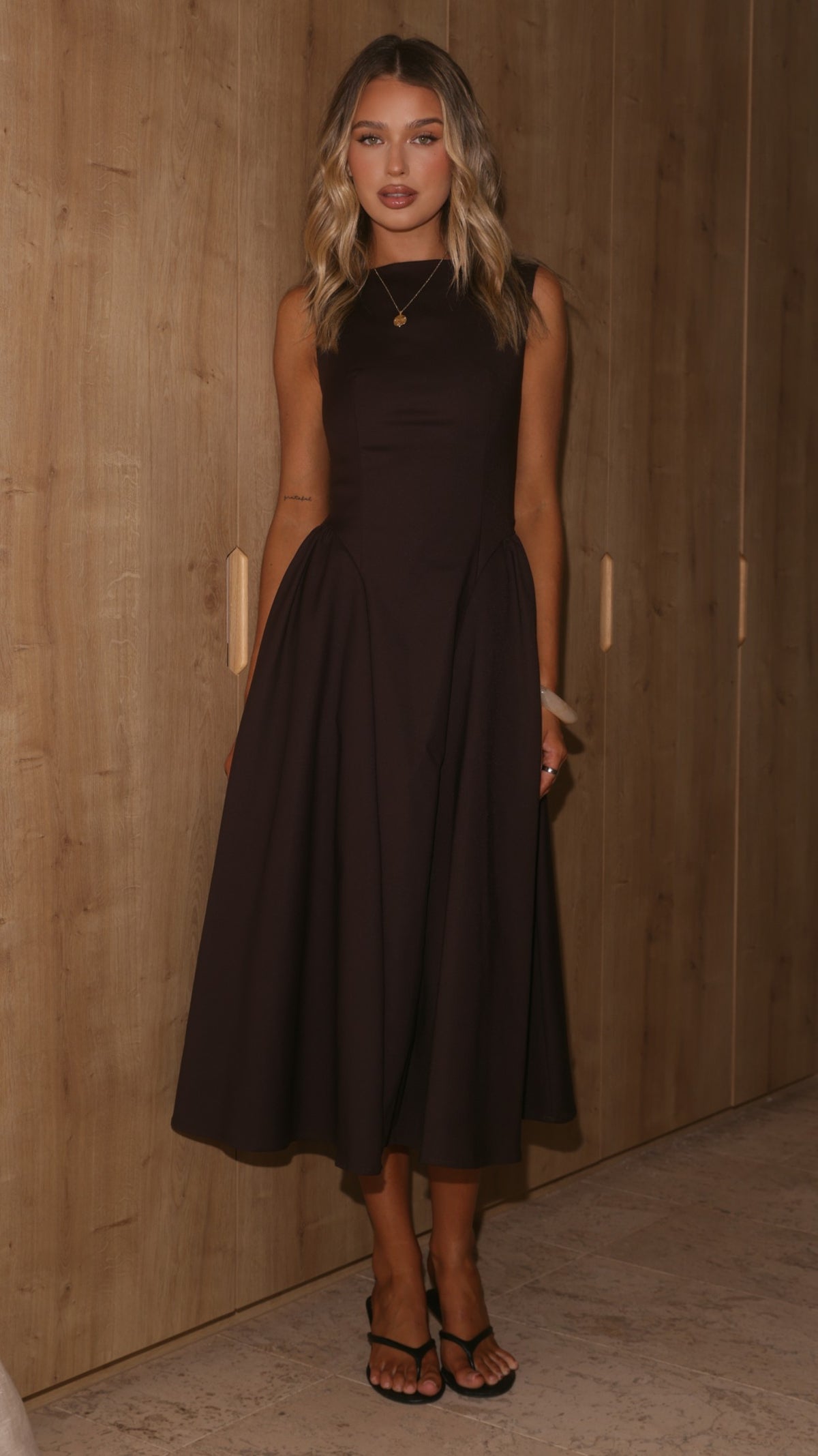 Khloe Midi Dress - Chocolate - Billy J