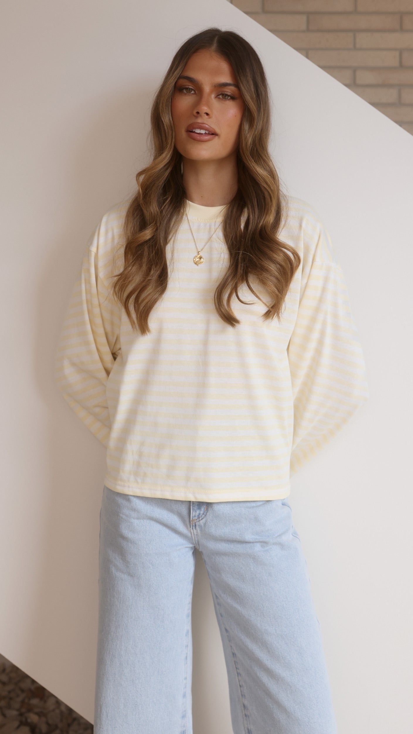 Solana Long Sleeve Top - Yellow Stripe - Billy J