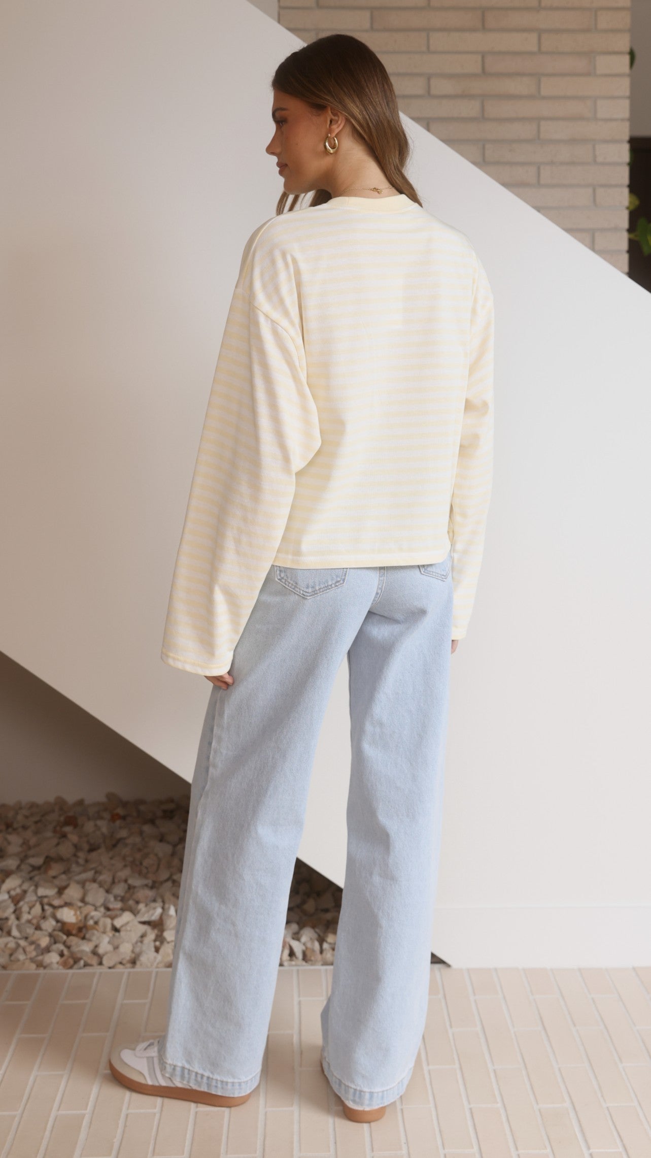 Solana Long Sleeve Top - Yellow Stripe - Billy J