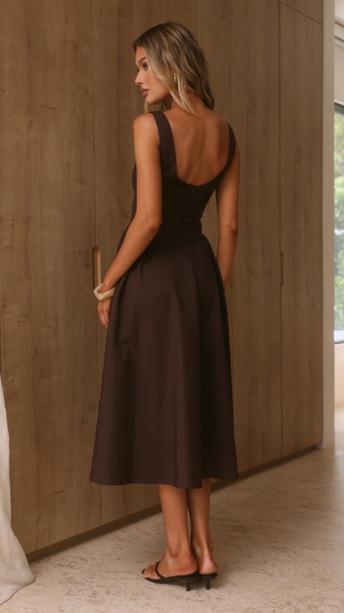 Khloe Midi Dress - Chocolate - Billy J