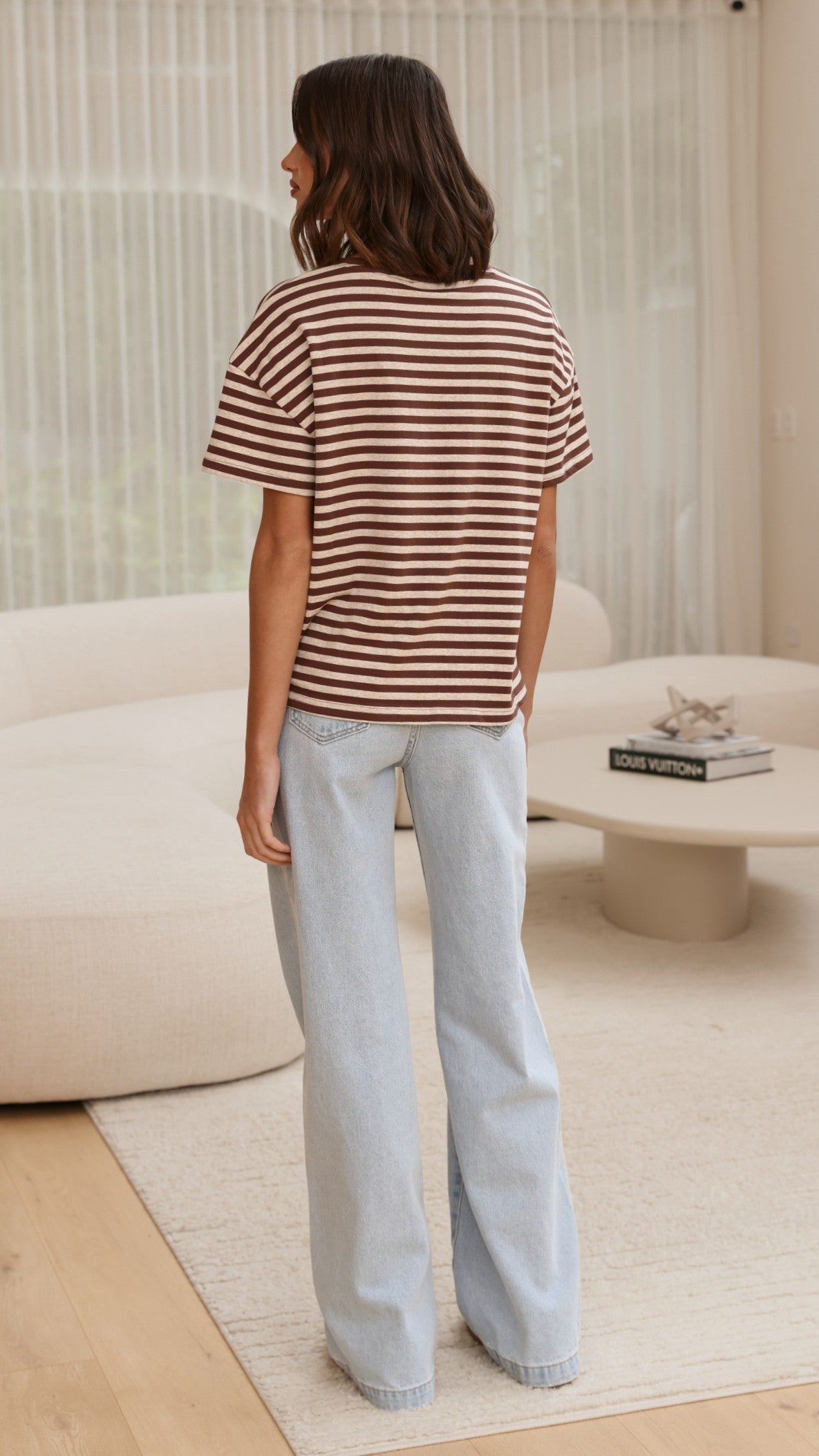 Clara Tee - Brown/Beige Stripe - Billy J