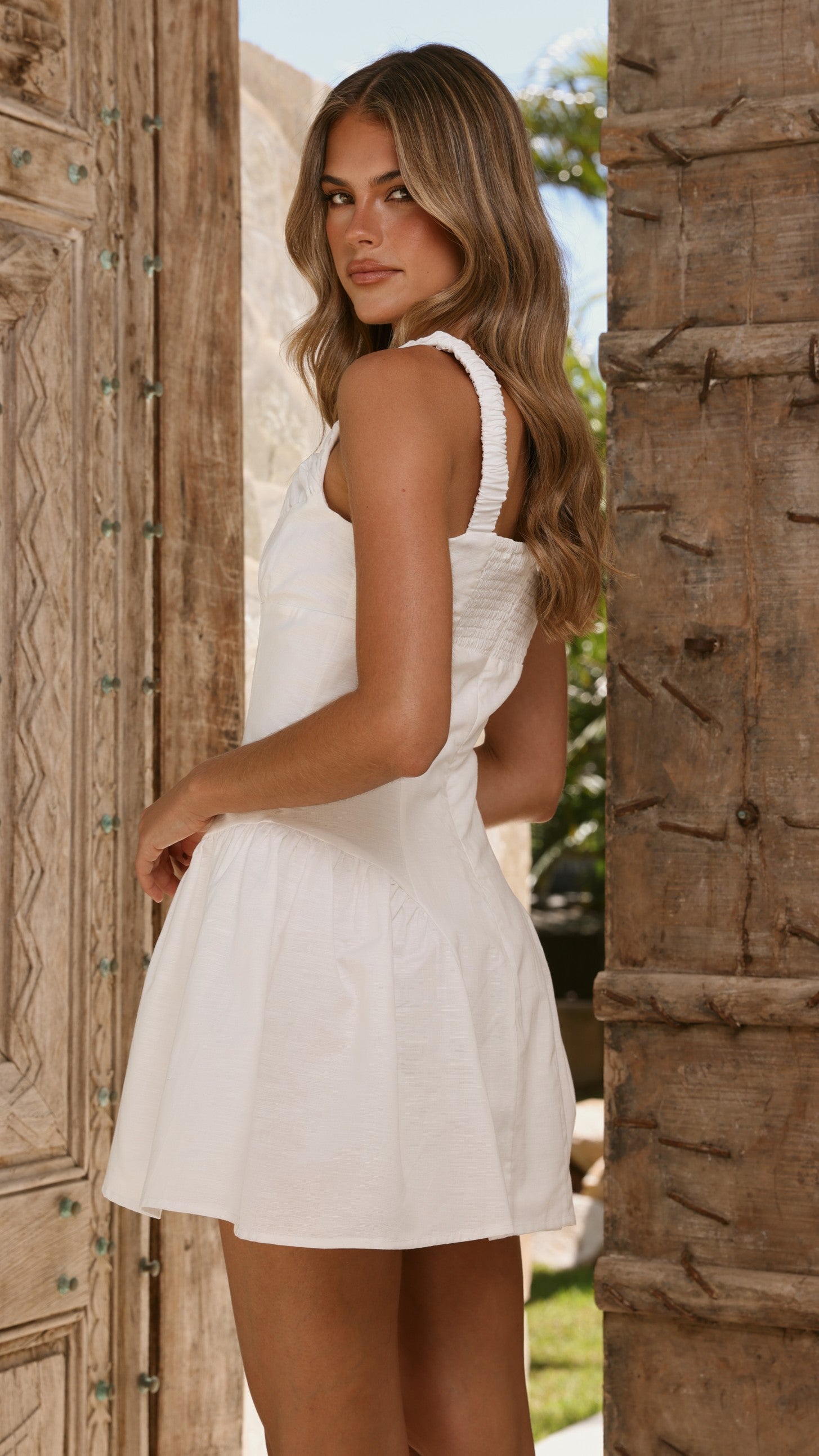 Joy Mini Dress - White - Billy J