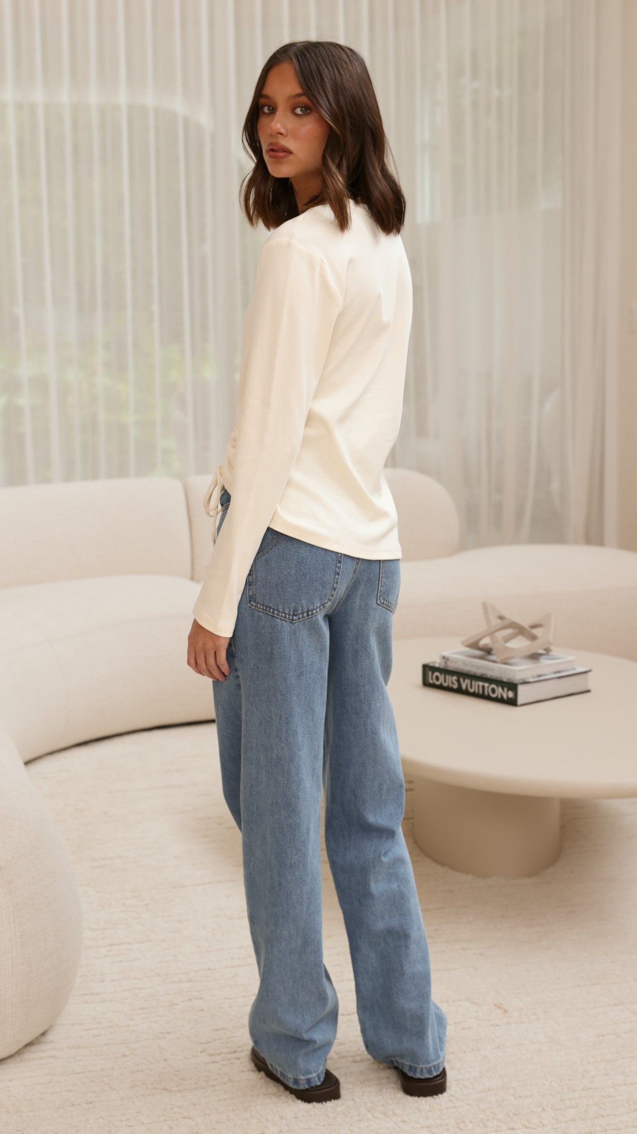 Lydia Long Sleeve Top - Cream - Billy J