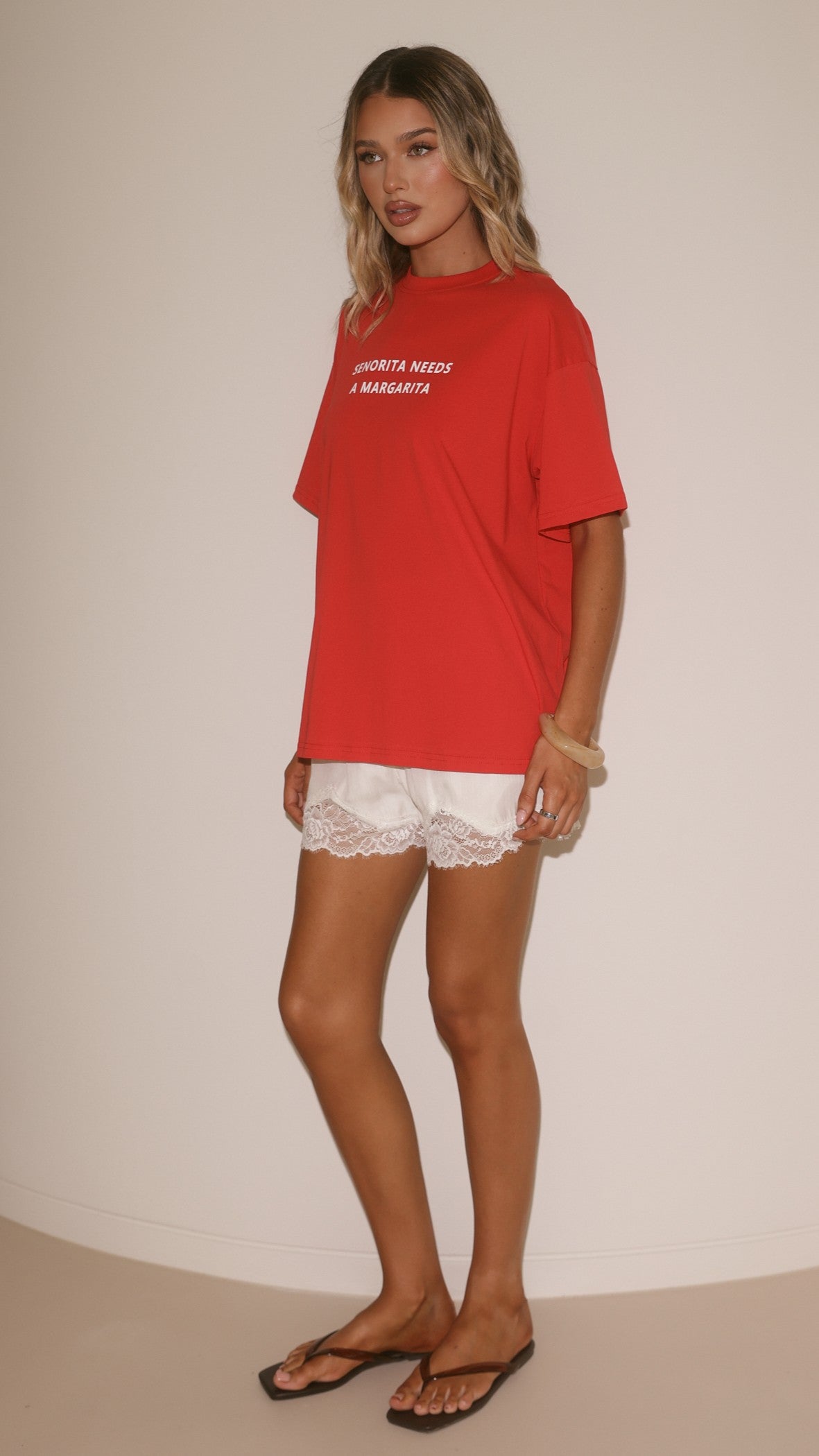 Senorita Margarita Oversized T-Shirt - Red - Billy J