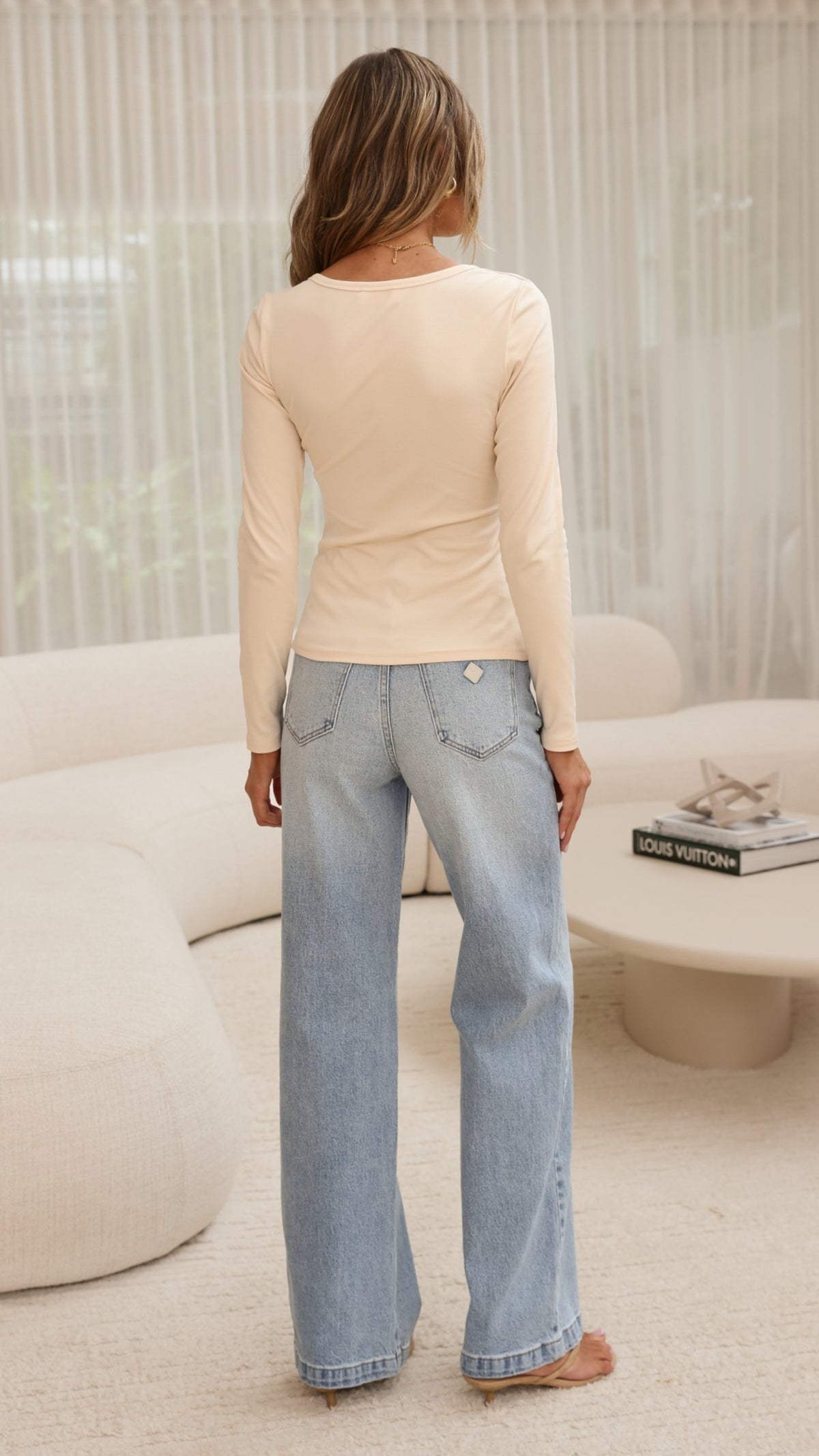 Addison Long Sleeve Top - Cream - Billy J