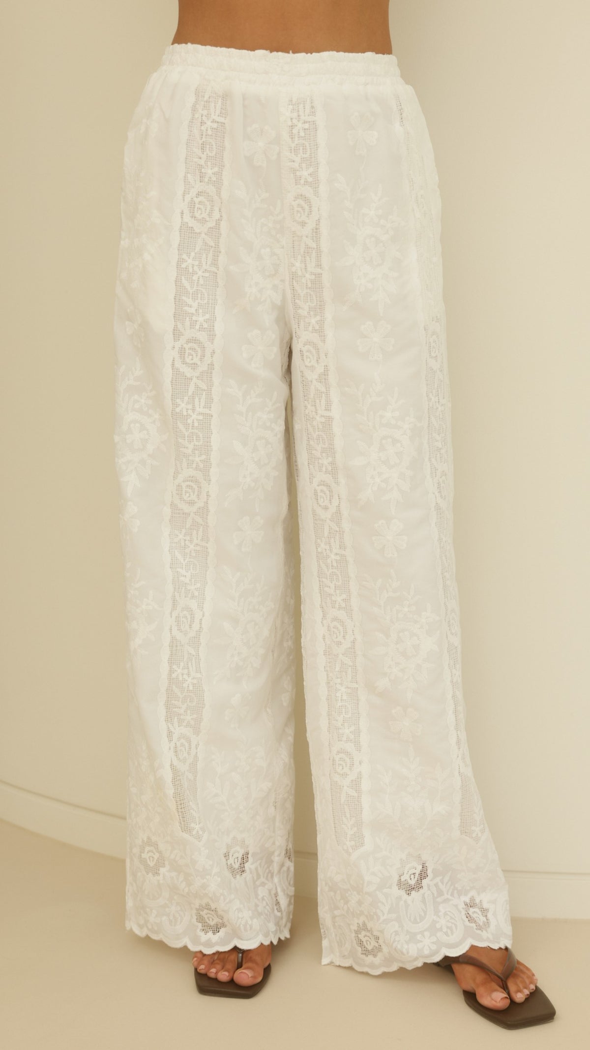 Marcie Strapless Top & Pants Set - White - Billy J